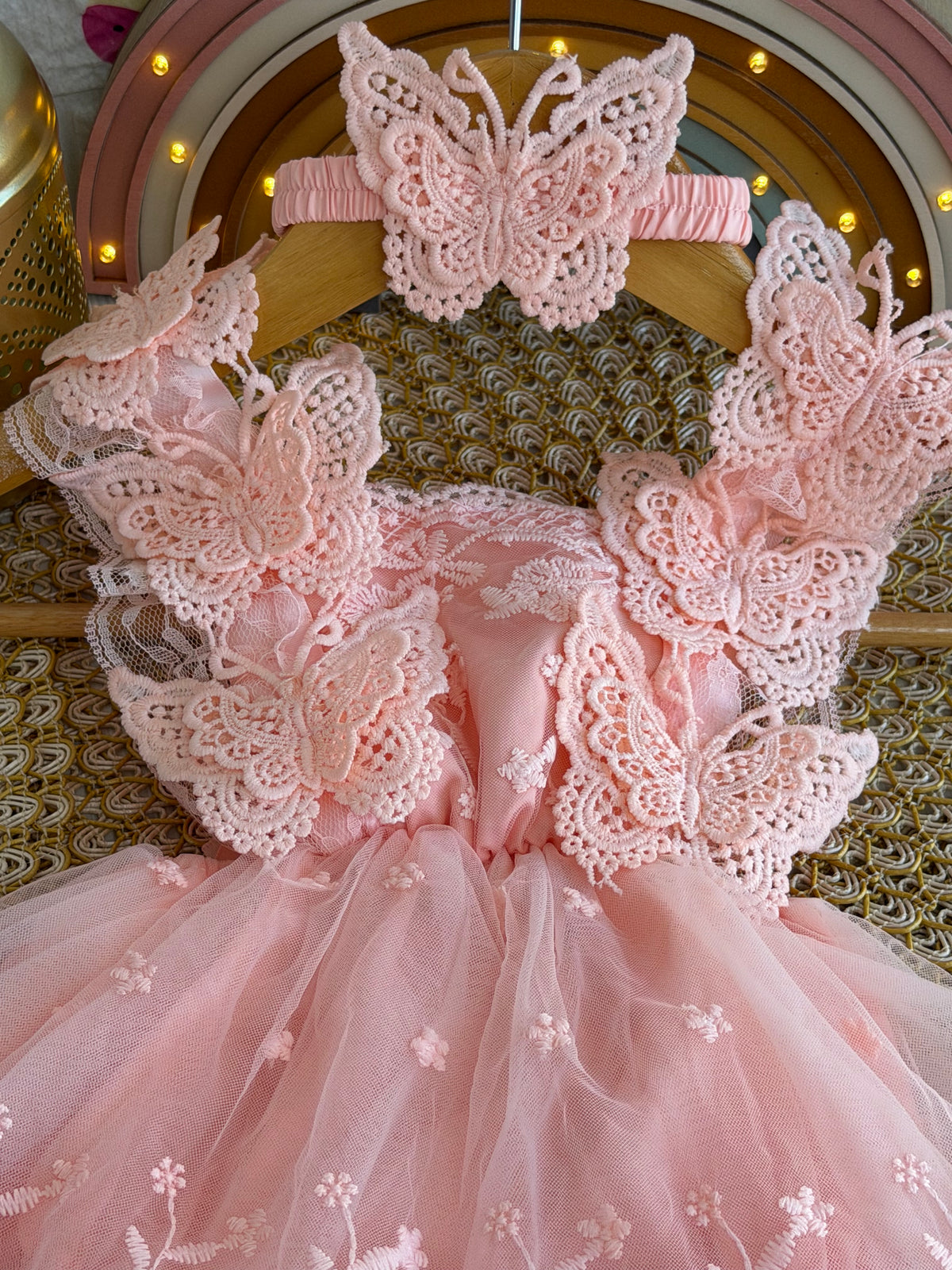 Vestido tull rosa mariposa