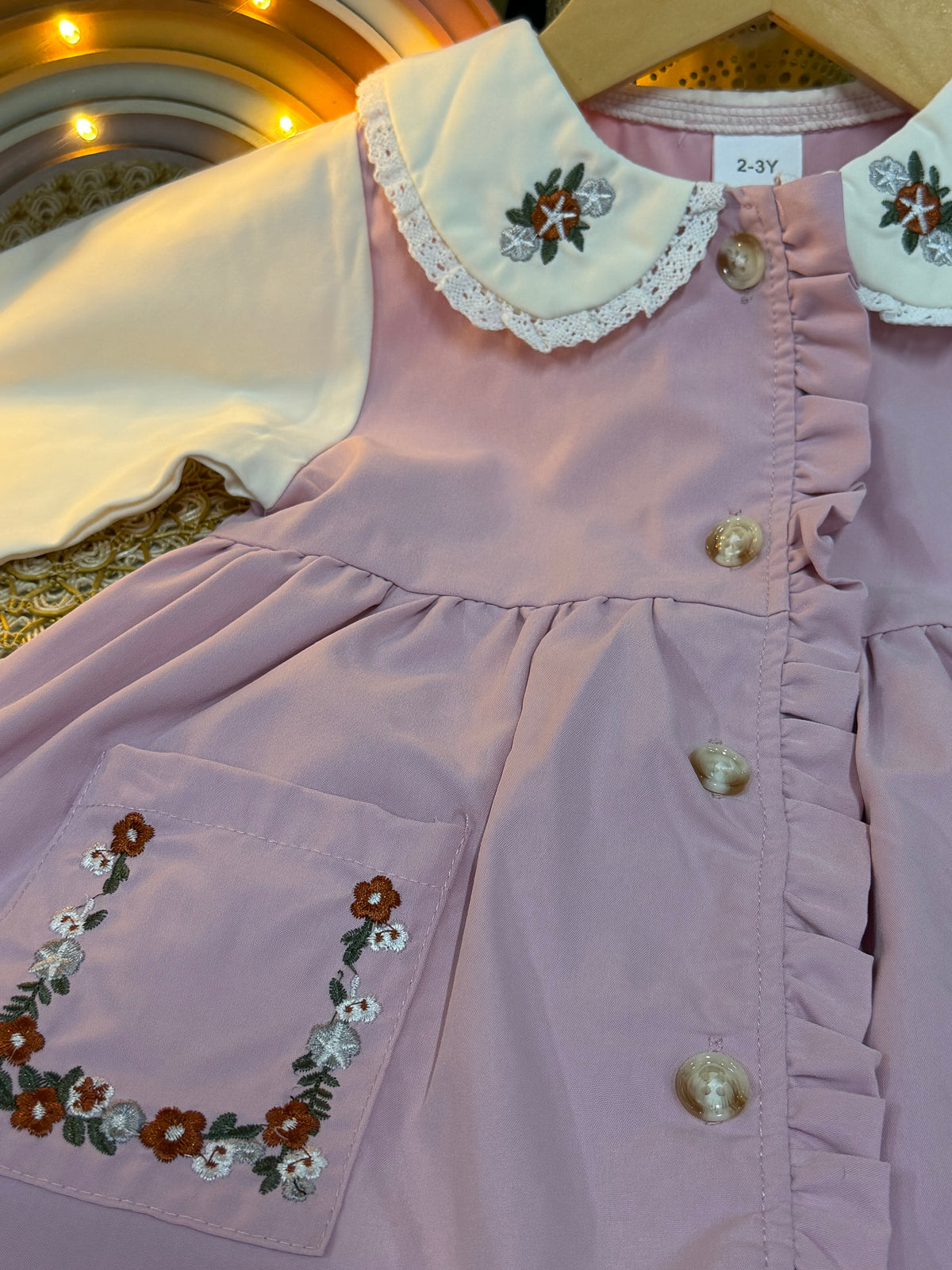 Vestido camisero rosa