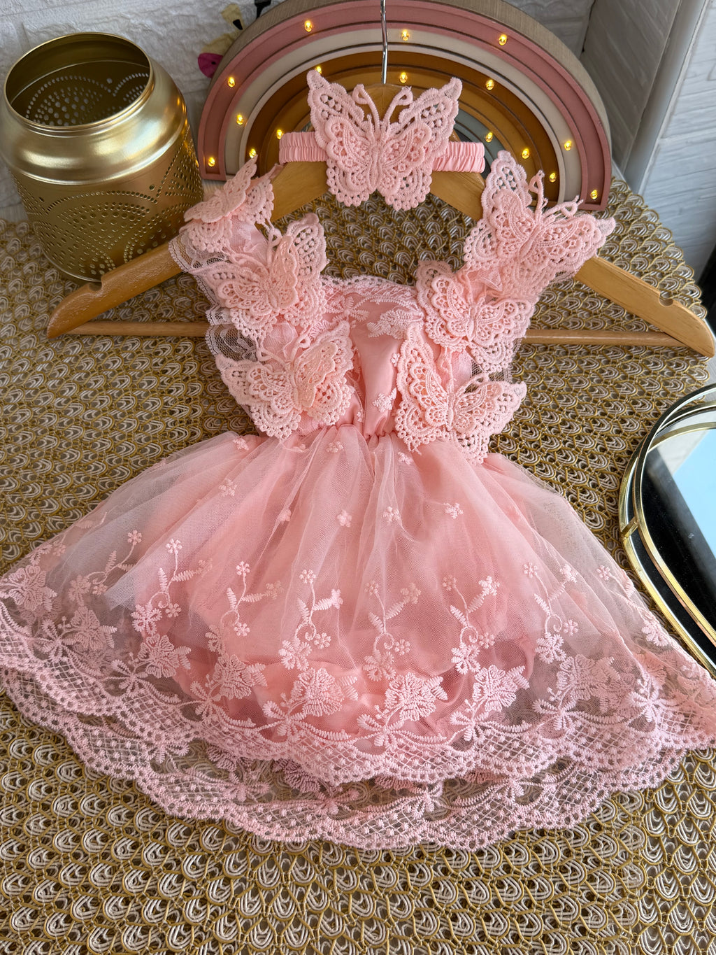 Vestido tull rosa mariposa