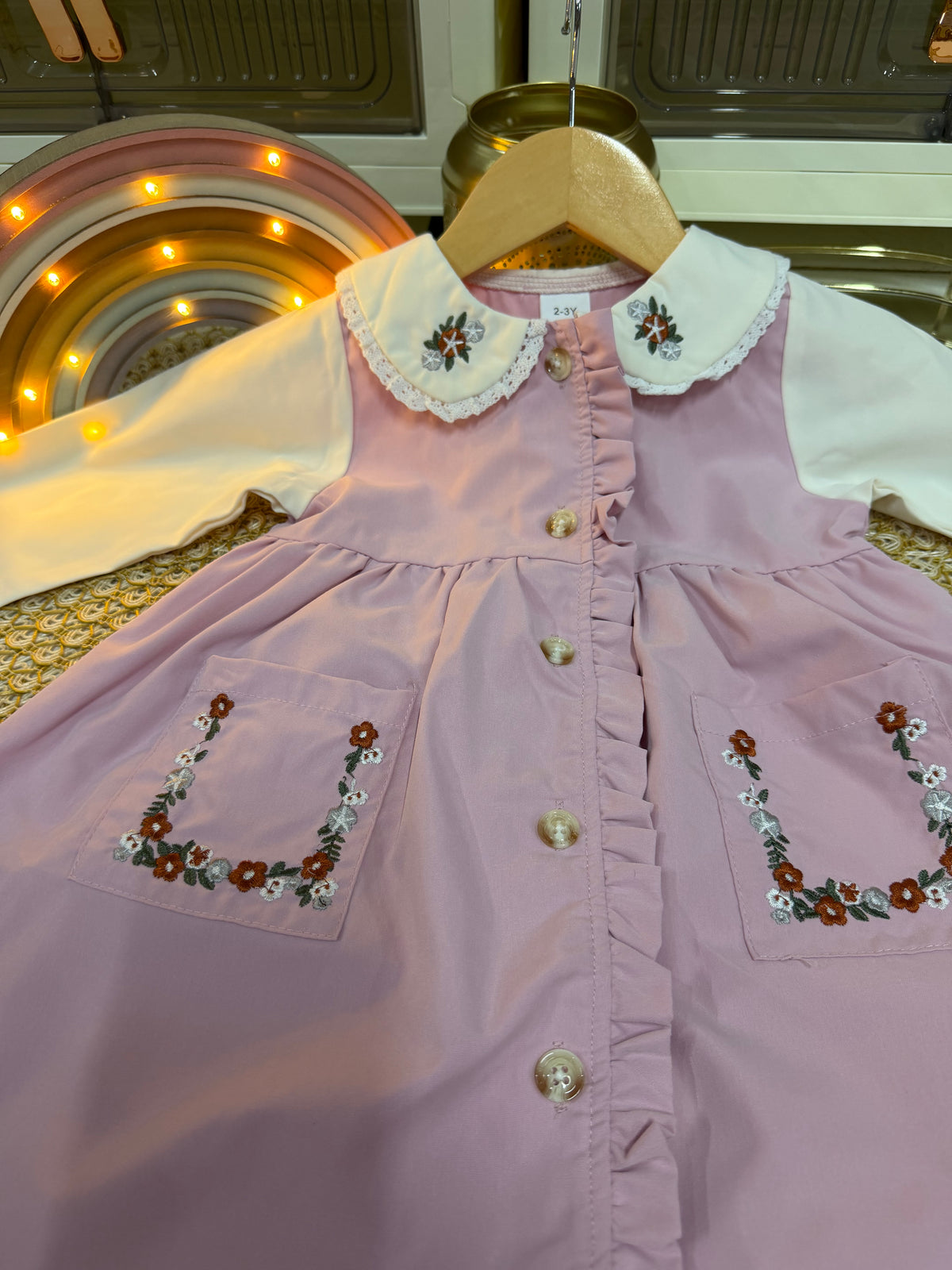 Vestido camisero rosa
