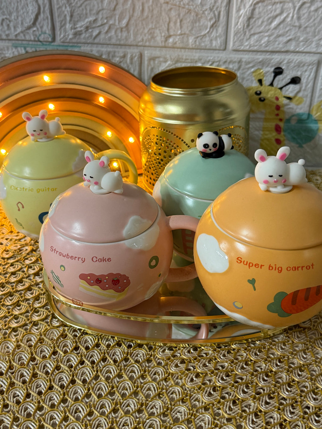 Taza redonda conejo / panda
