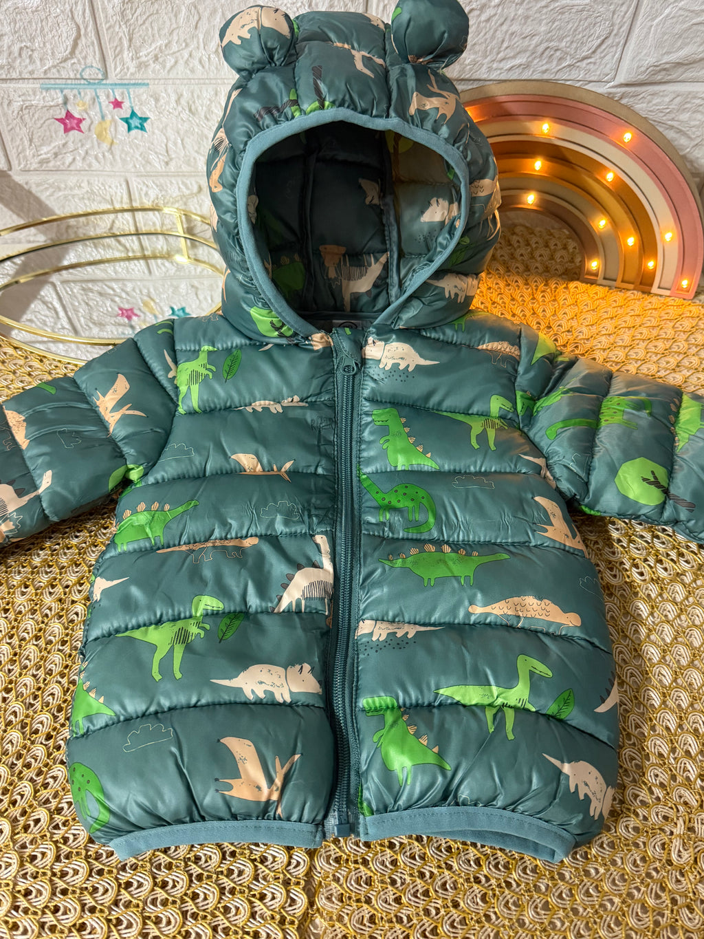 Chaqueta verde dinosaurios