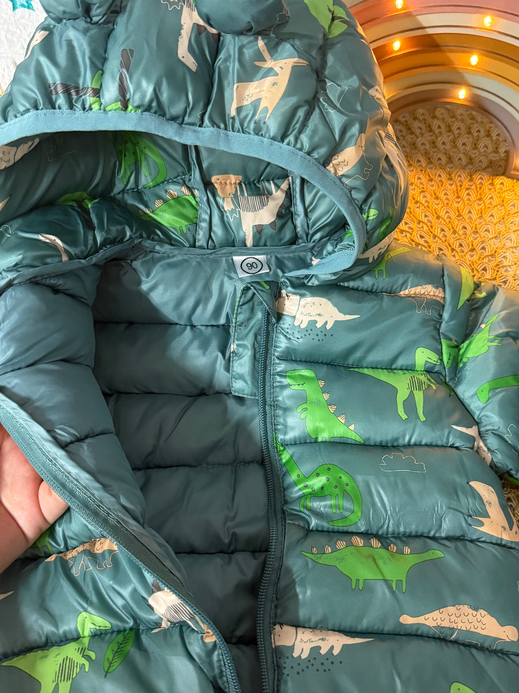 Chaqueta verde dinosaurios
