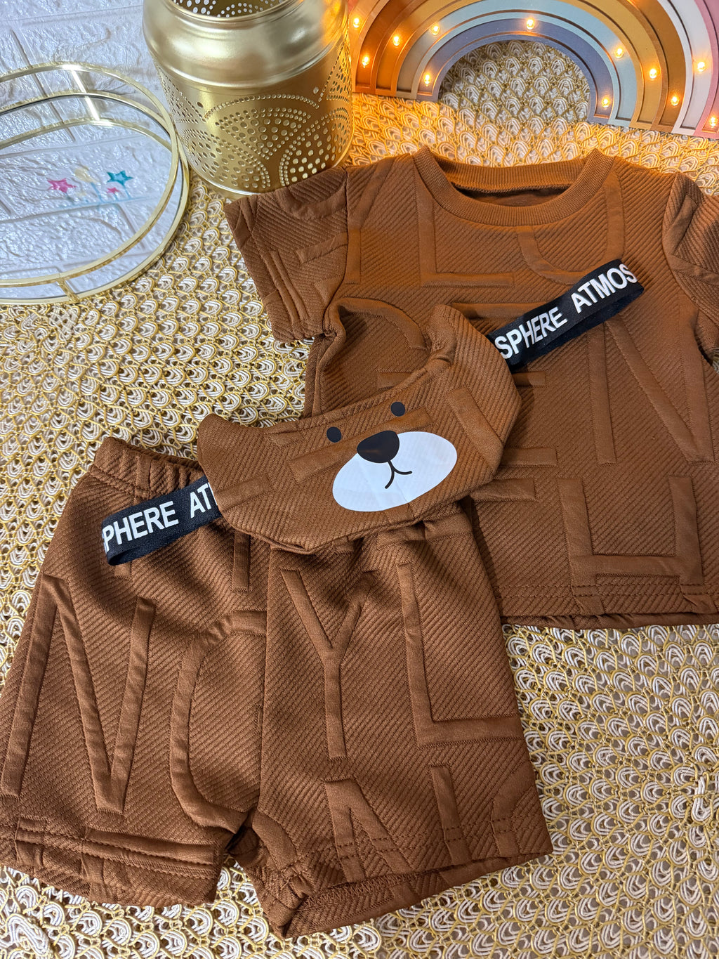 Conjunto de 3 piezas osito marrón