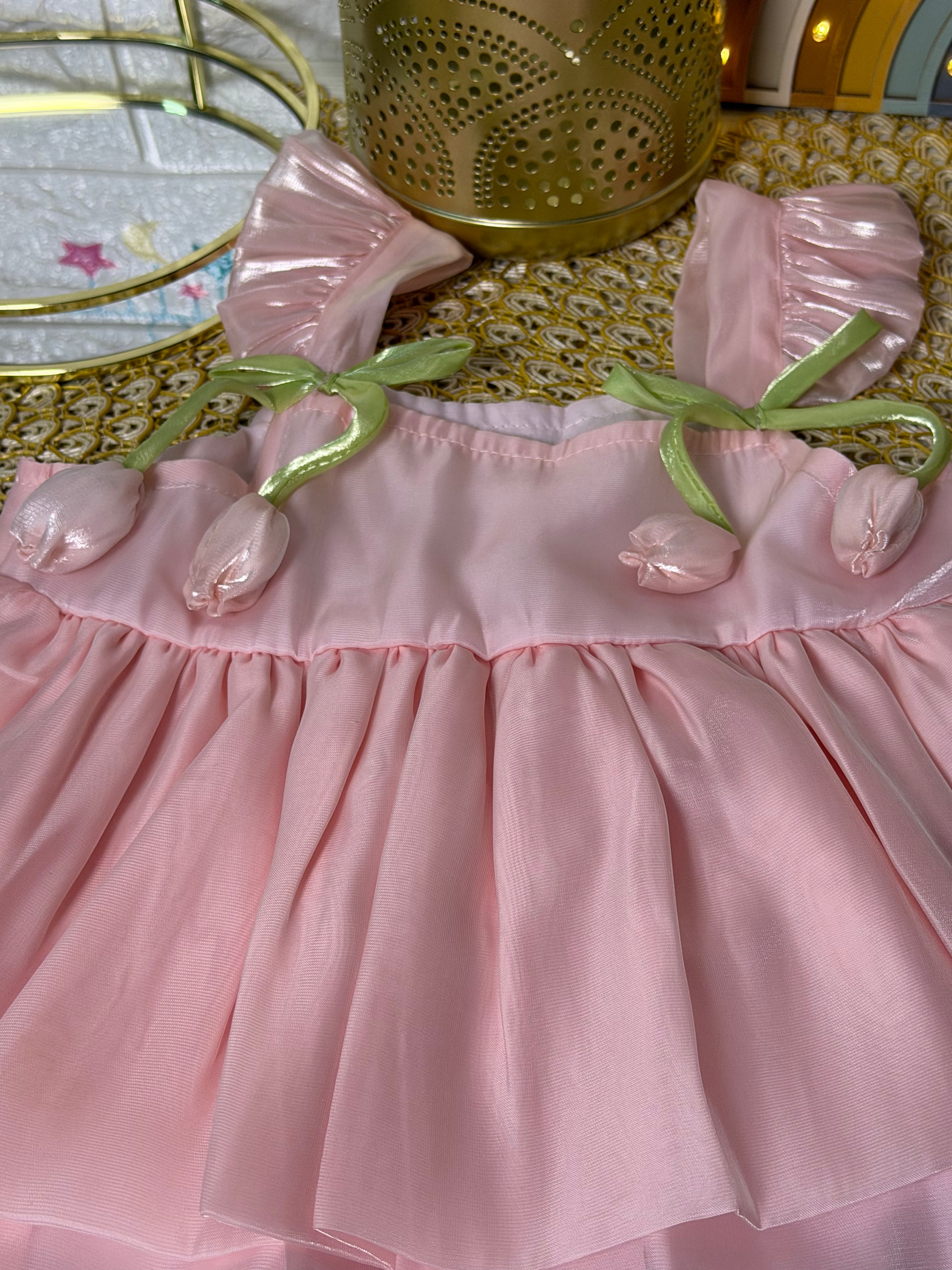 Vestido tulipanes brillosa