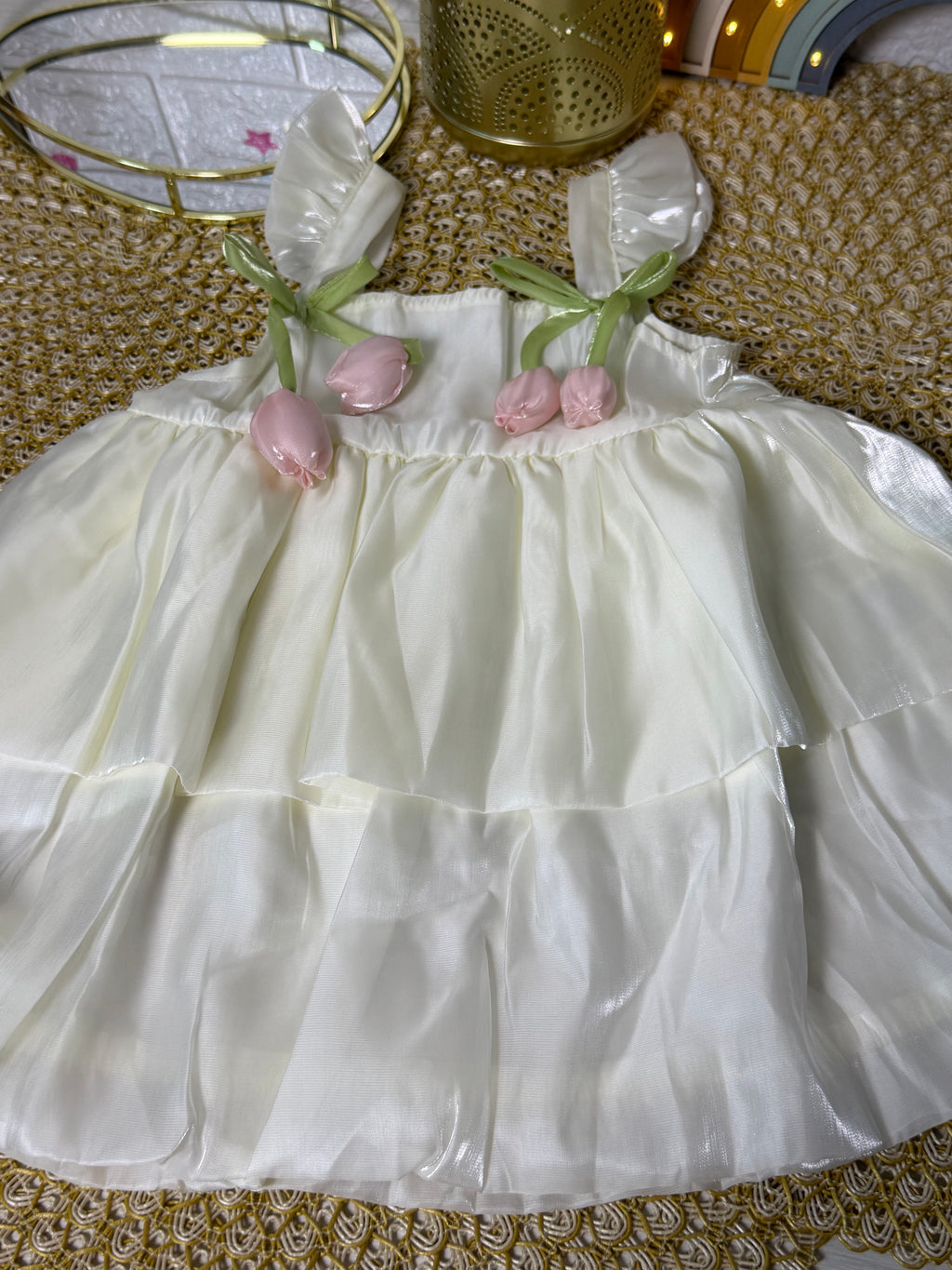 Vestido tulipanes brillosa