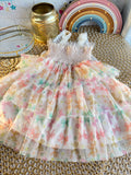 Vestido tull estampado lazos