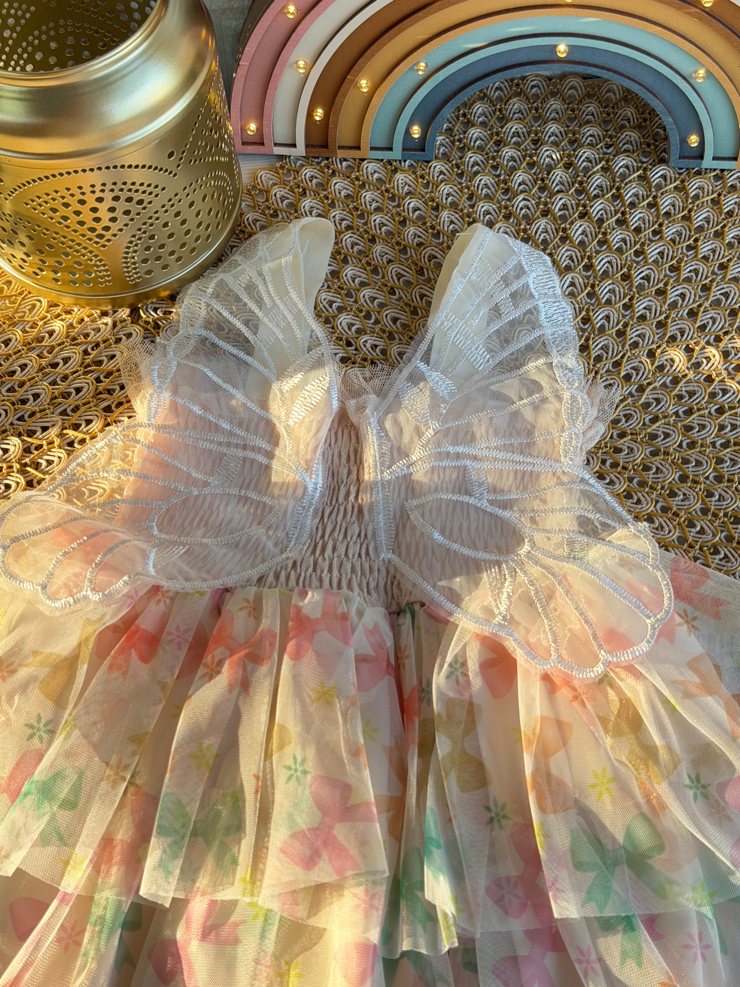 Vestido tull estampado lazos