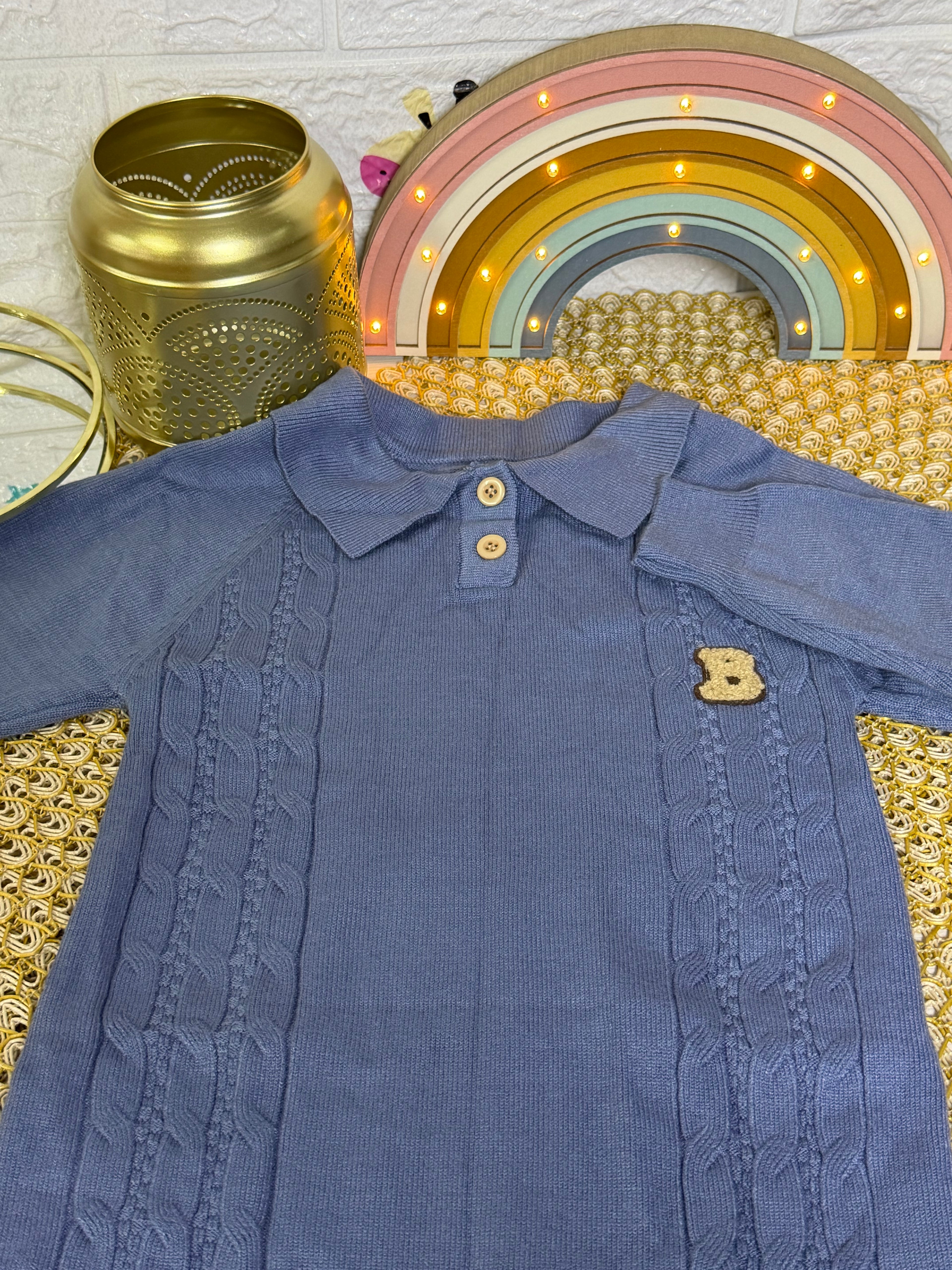 Enterizo de punto color azul