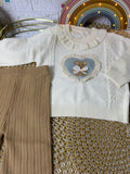 Conjunto tejido corazón osito B-90