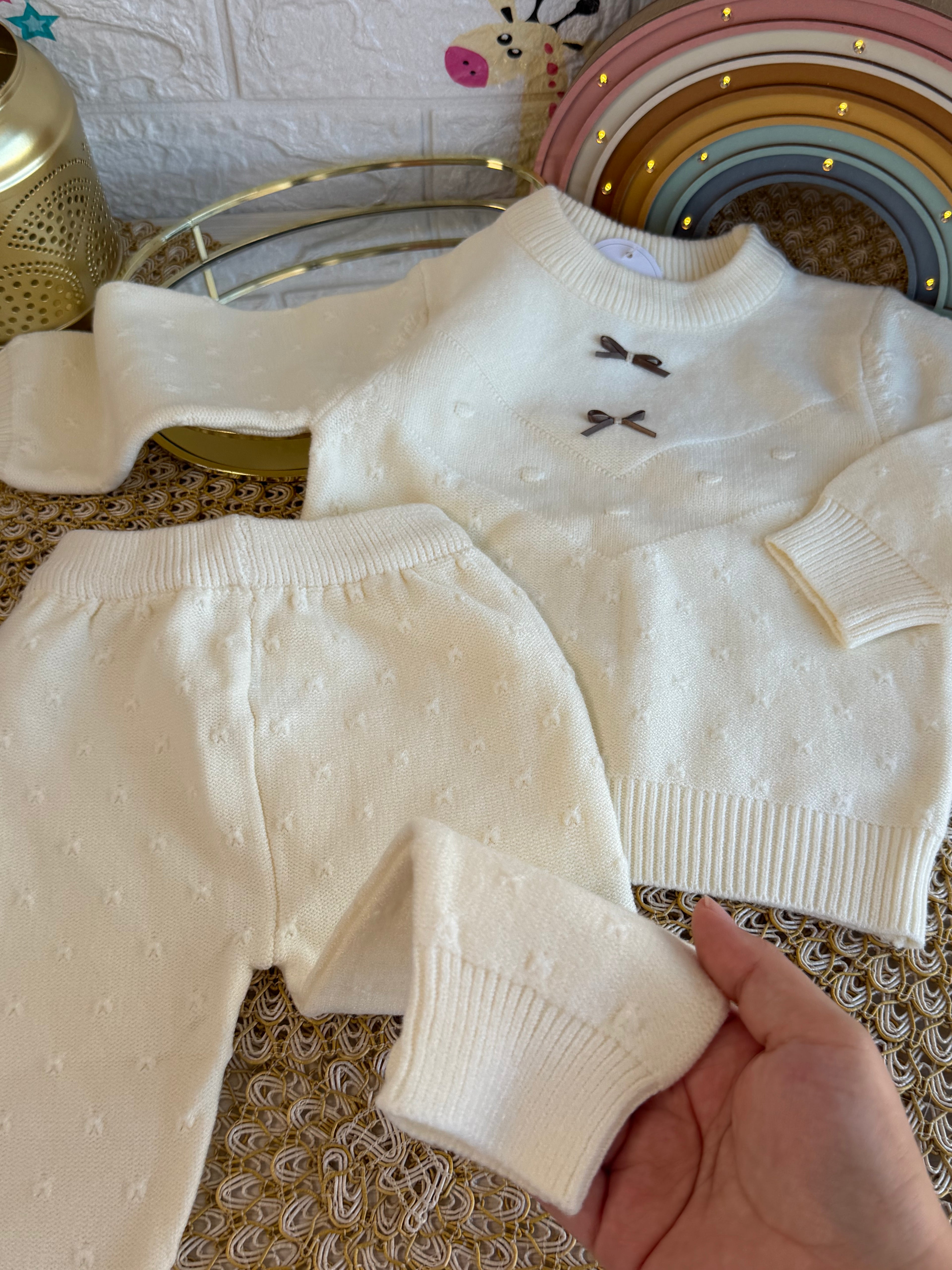 Conjunto 2 piezas tejido beige