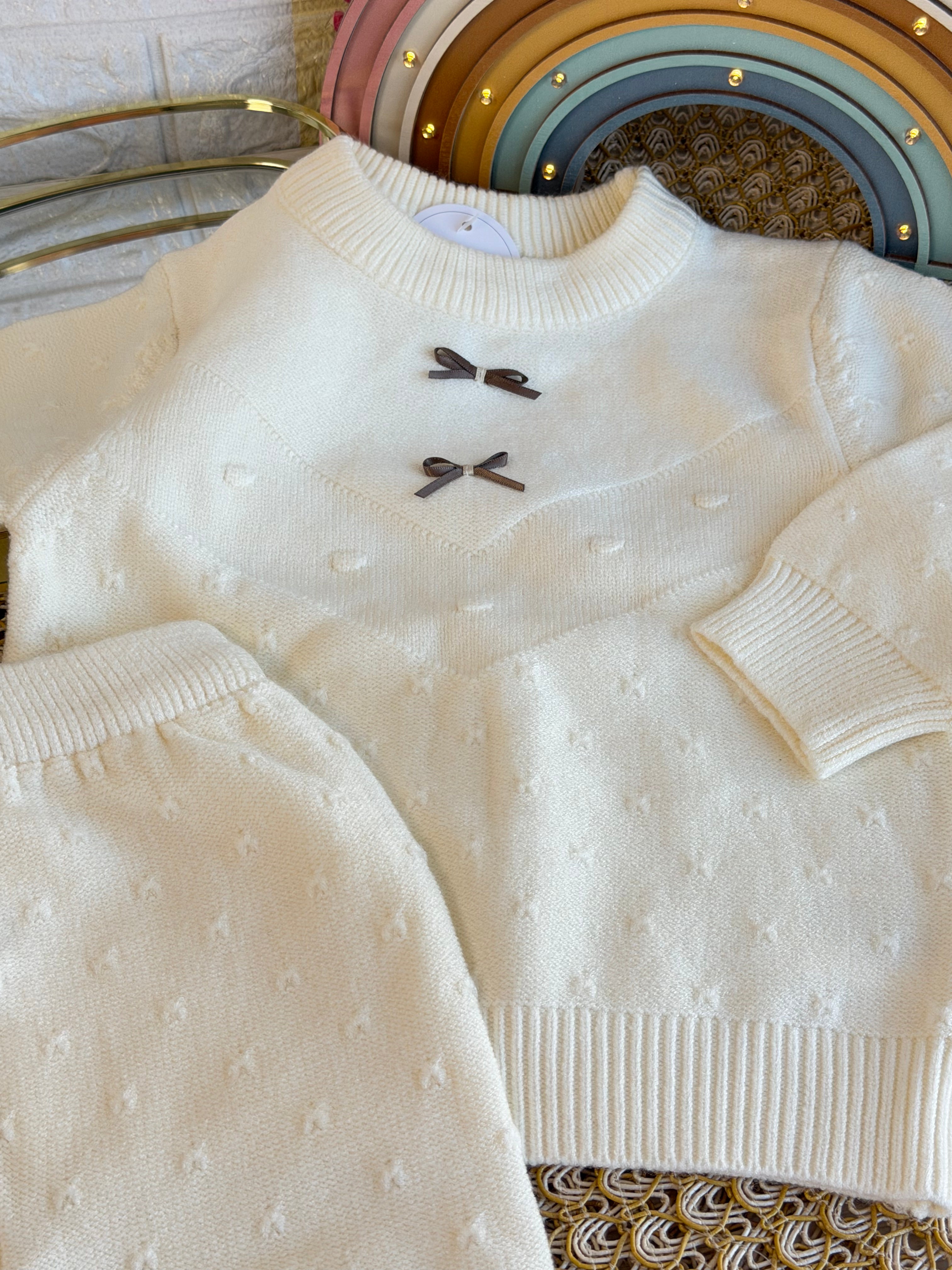 Conjunto 2 piezas tejido beige