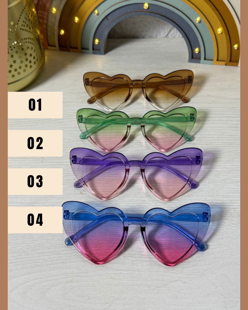 Lentes modelo corazón