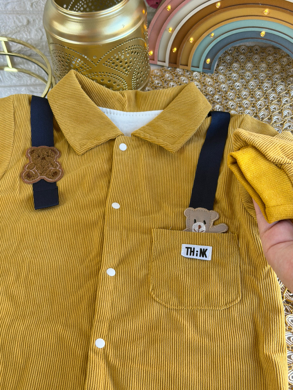 Enterizo amarillo dos ositos