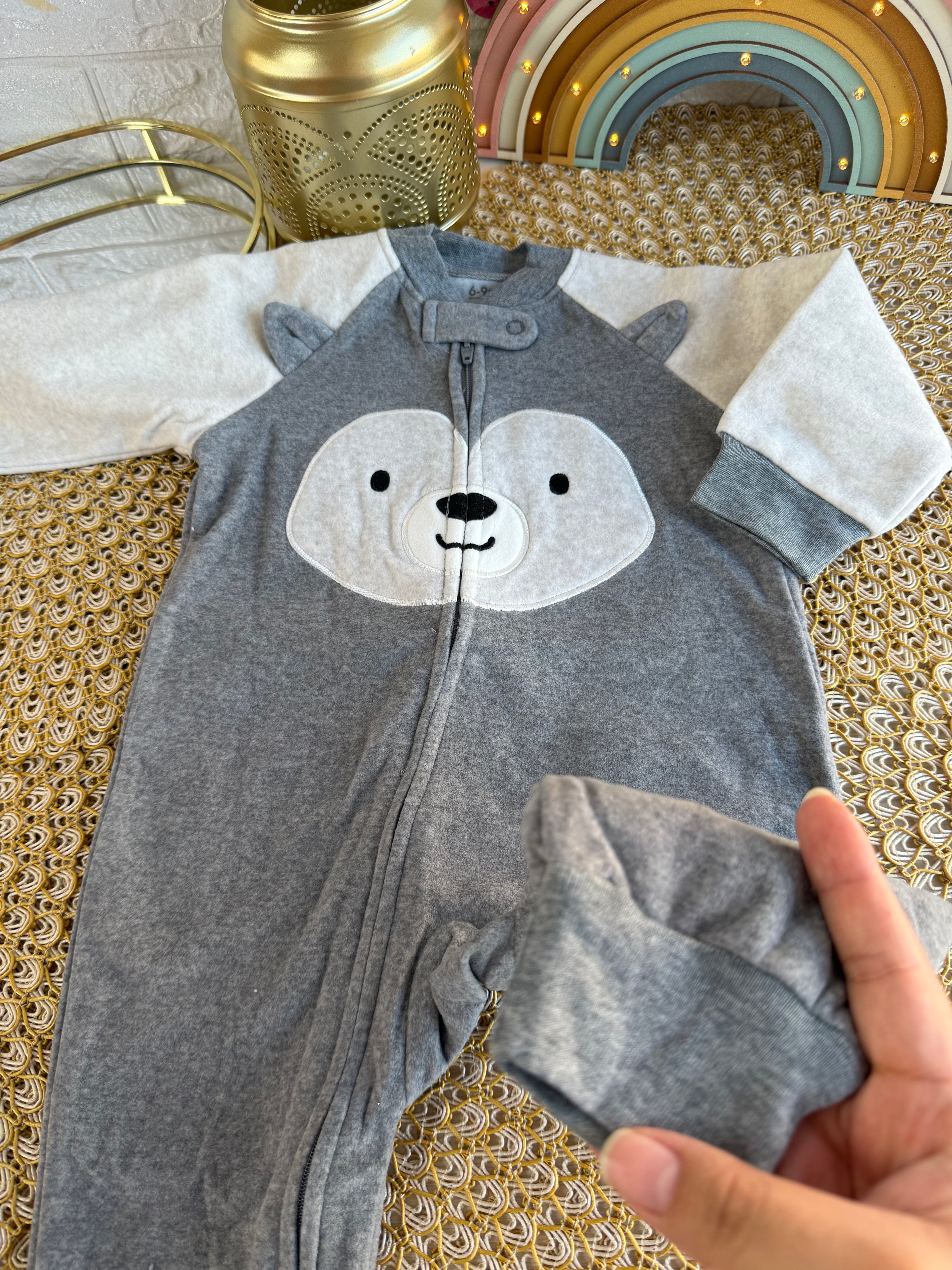 Enterizo gris osito