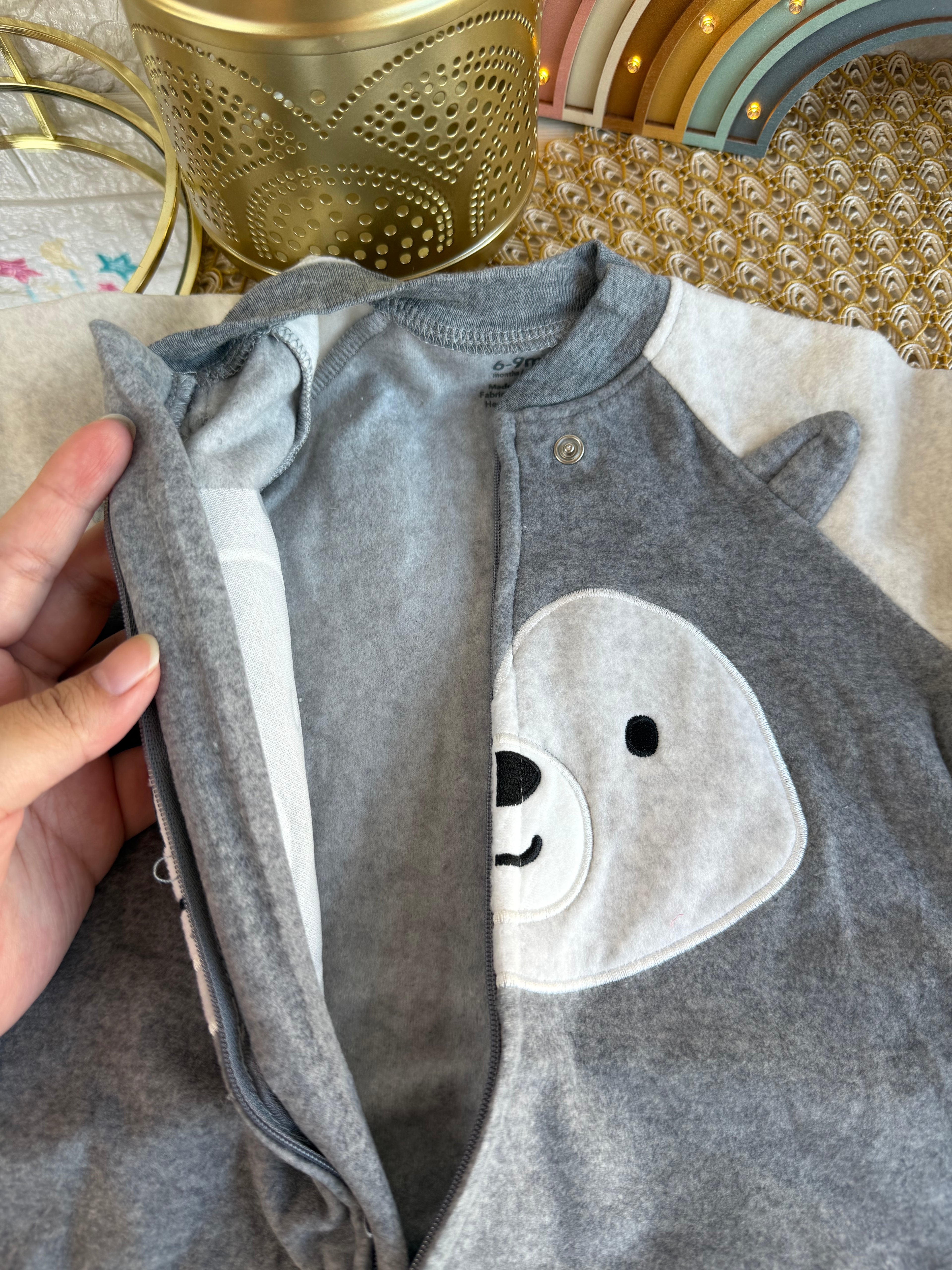 Enterizo gris osito