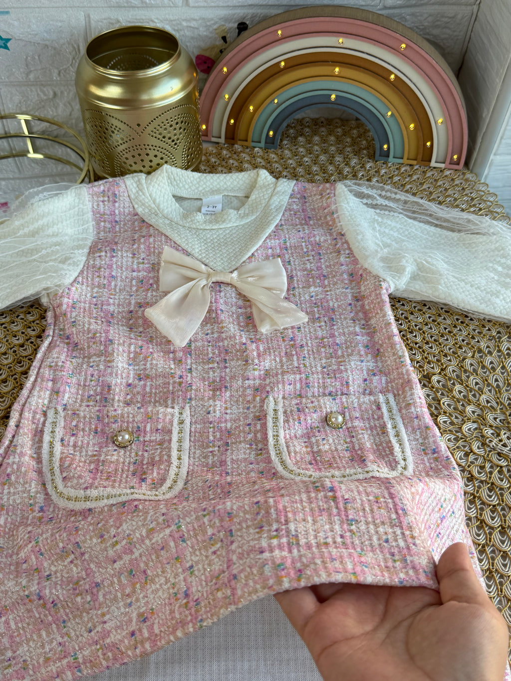 Vestido modelo coreano rosa