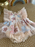 Vestido tull encaje floreado