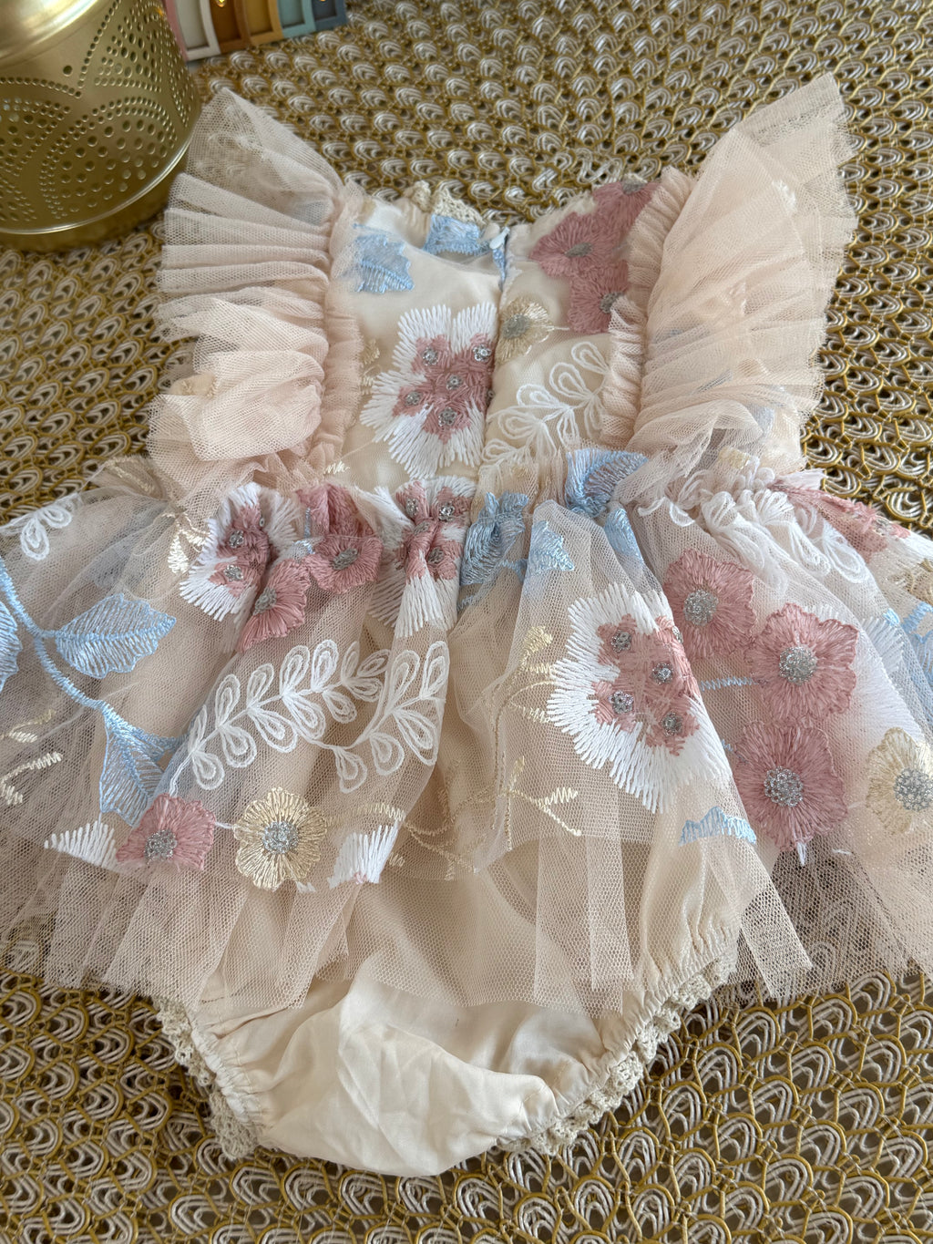 Vestido tull encaje floreado
