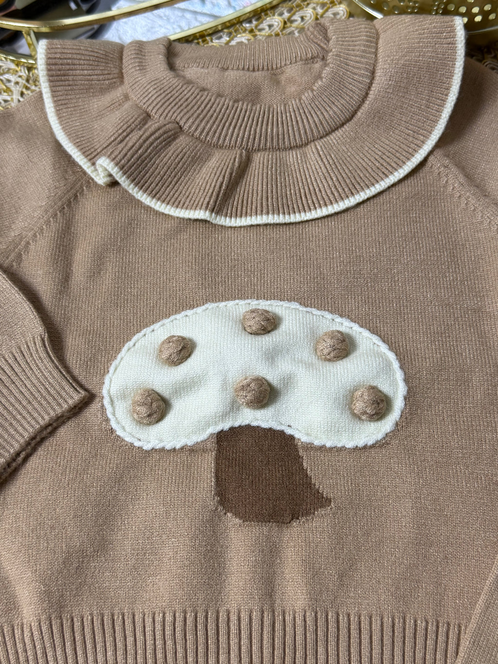Conjunto tejido caqui honguito
