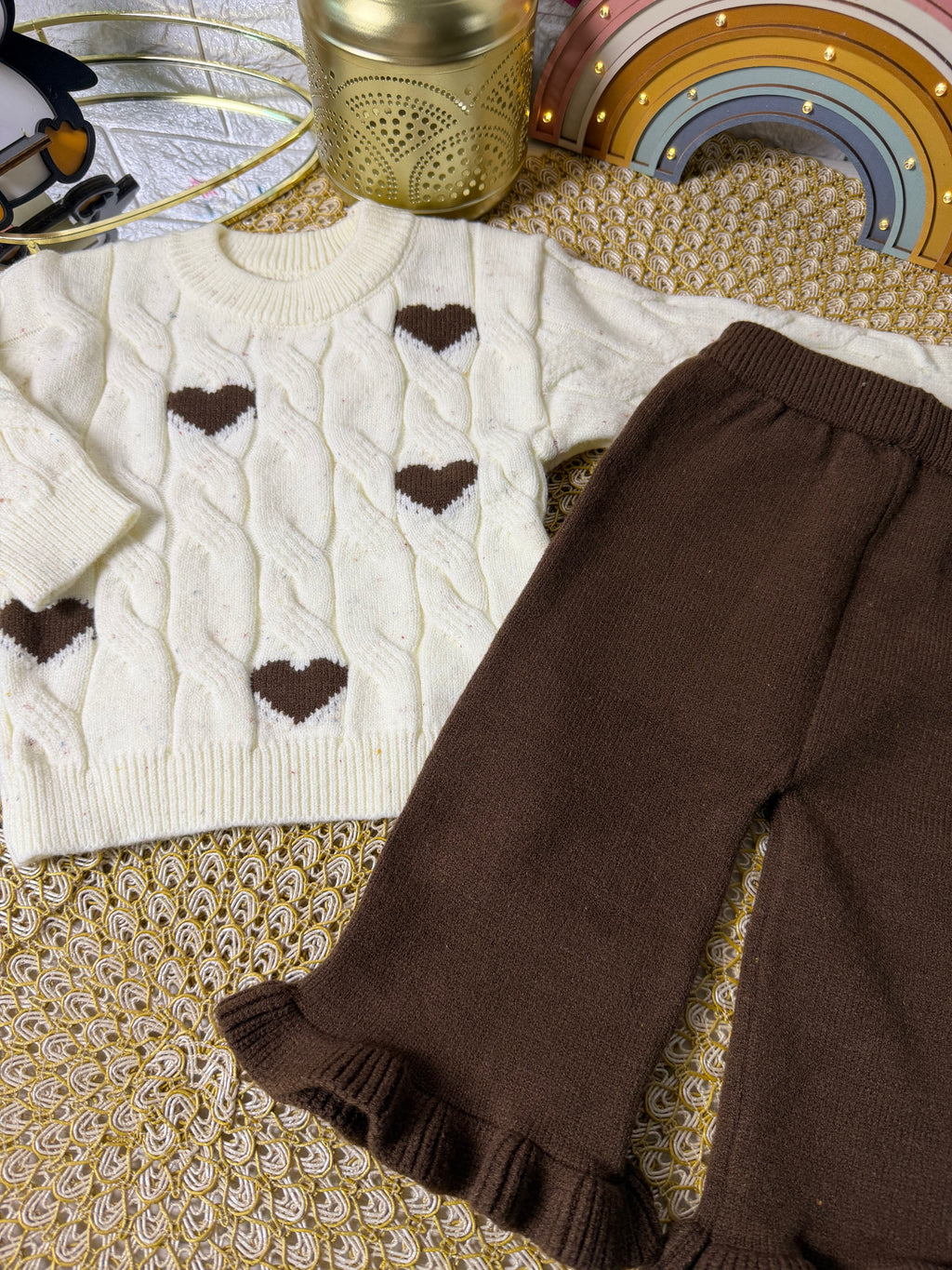 Conjunto corazón chispitas