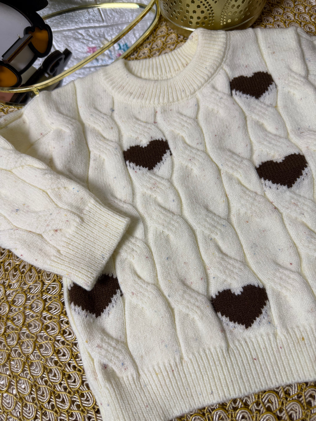 Conjunto corazón chispitas