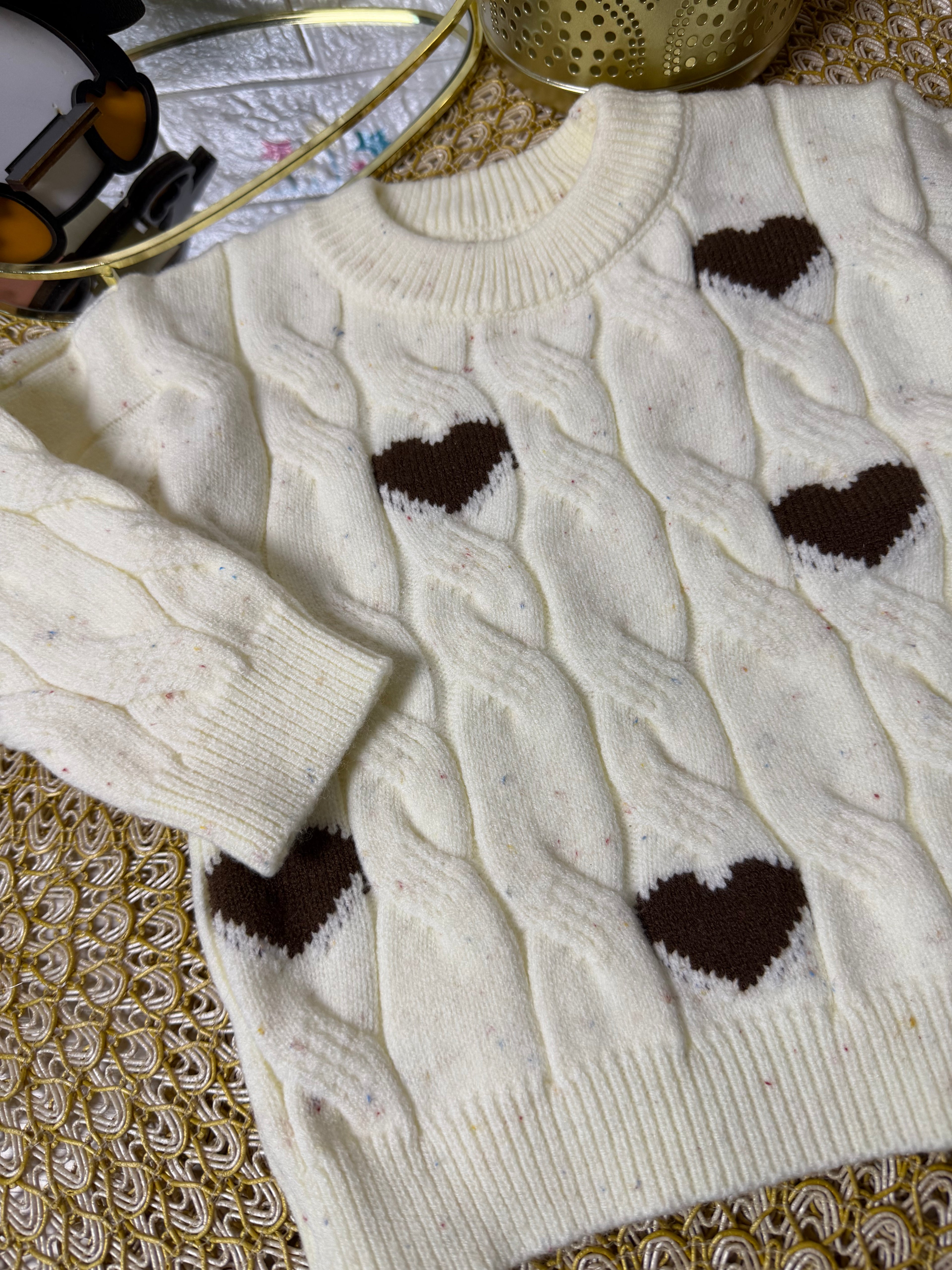 Conjunto corazón chispitas