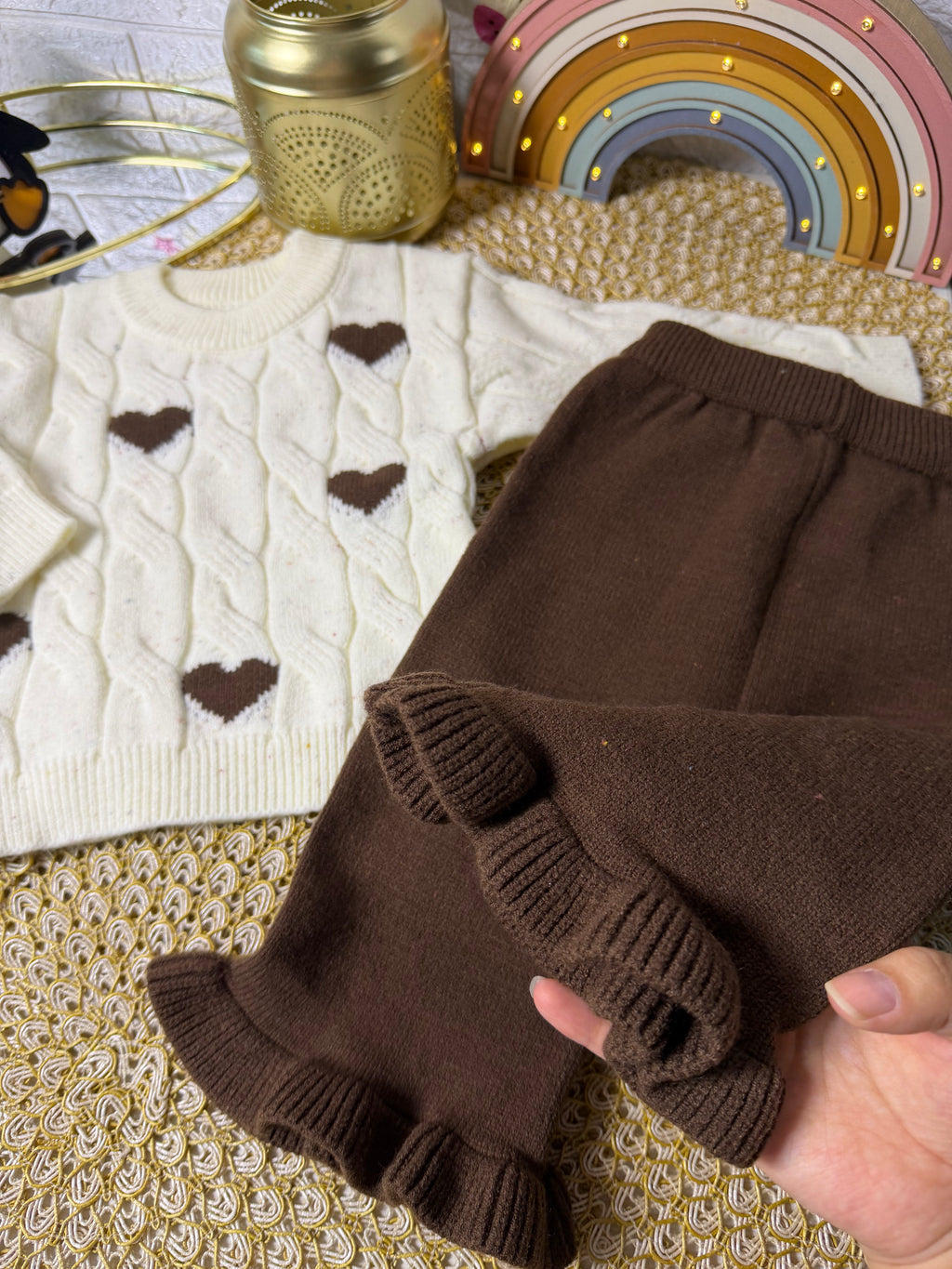 Conjunto corazón chispitas