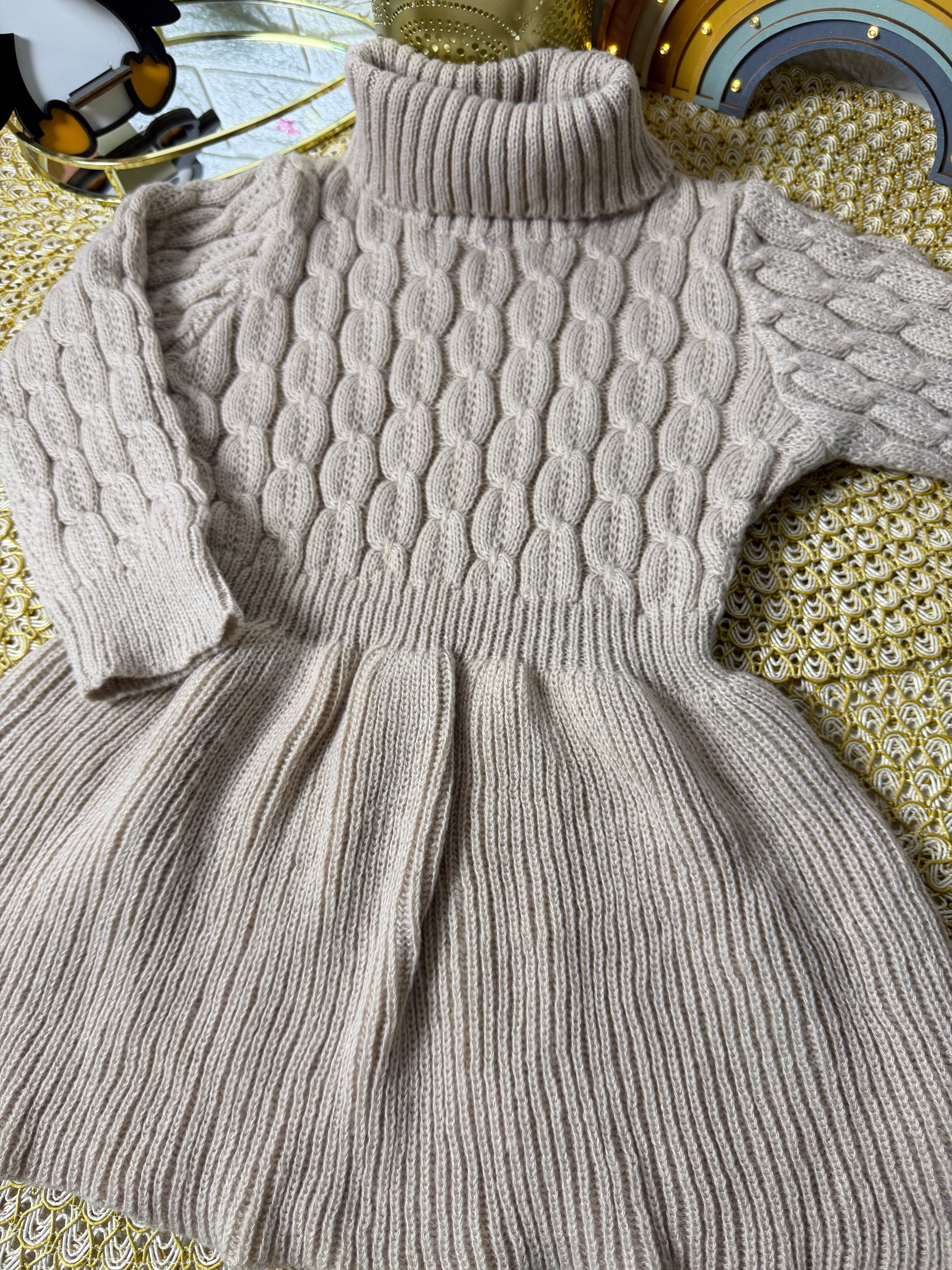 Vestido tejido cuello tortuga