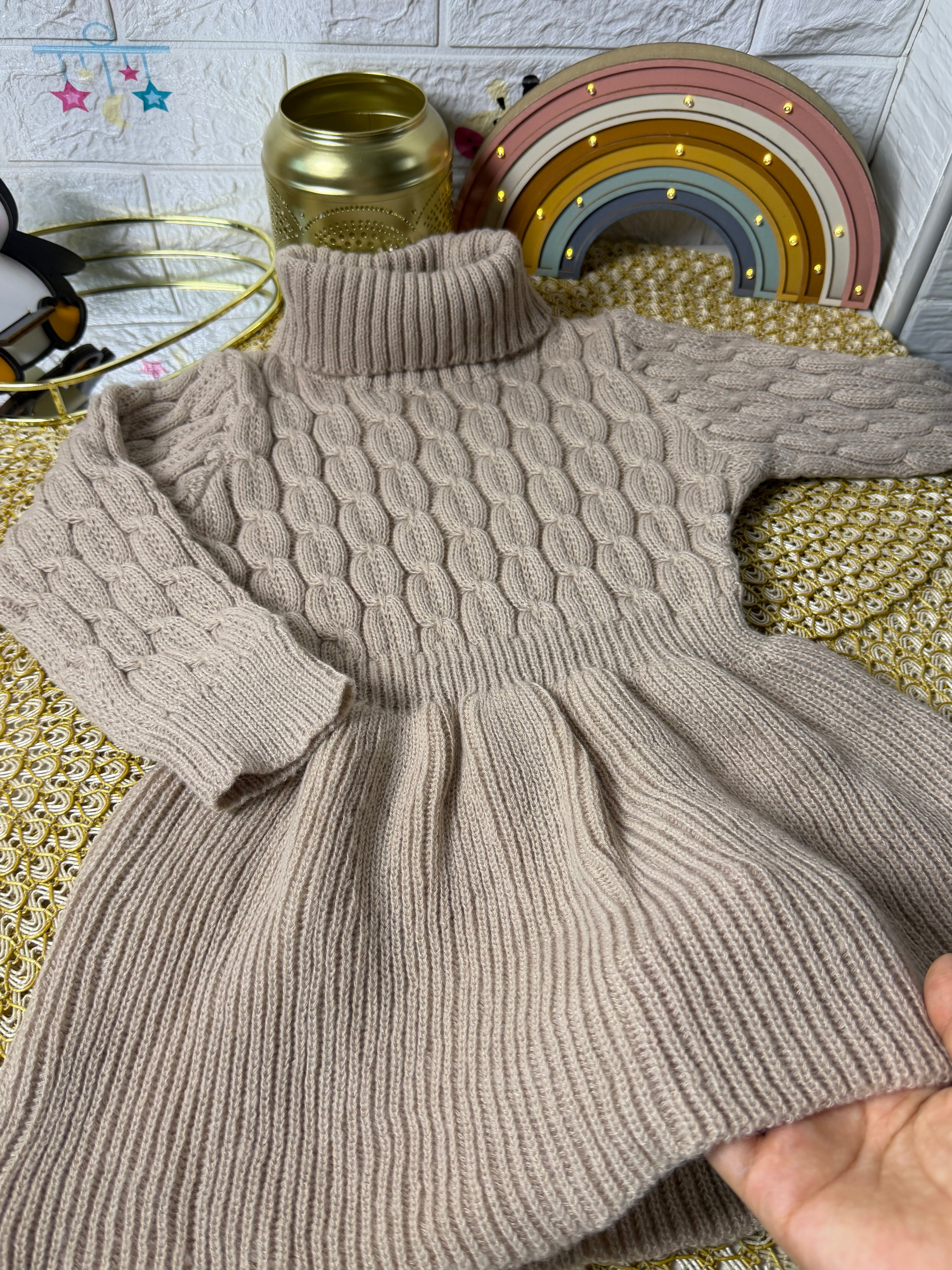 Vestido tejido cuello tortuga