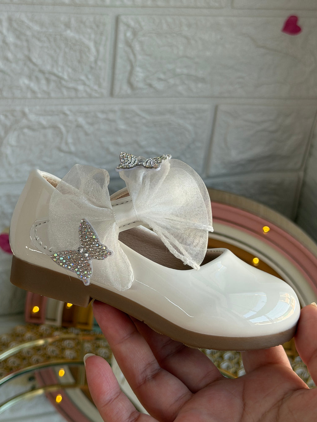 Zapato charol blanco #13cm