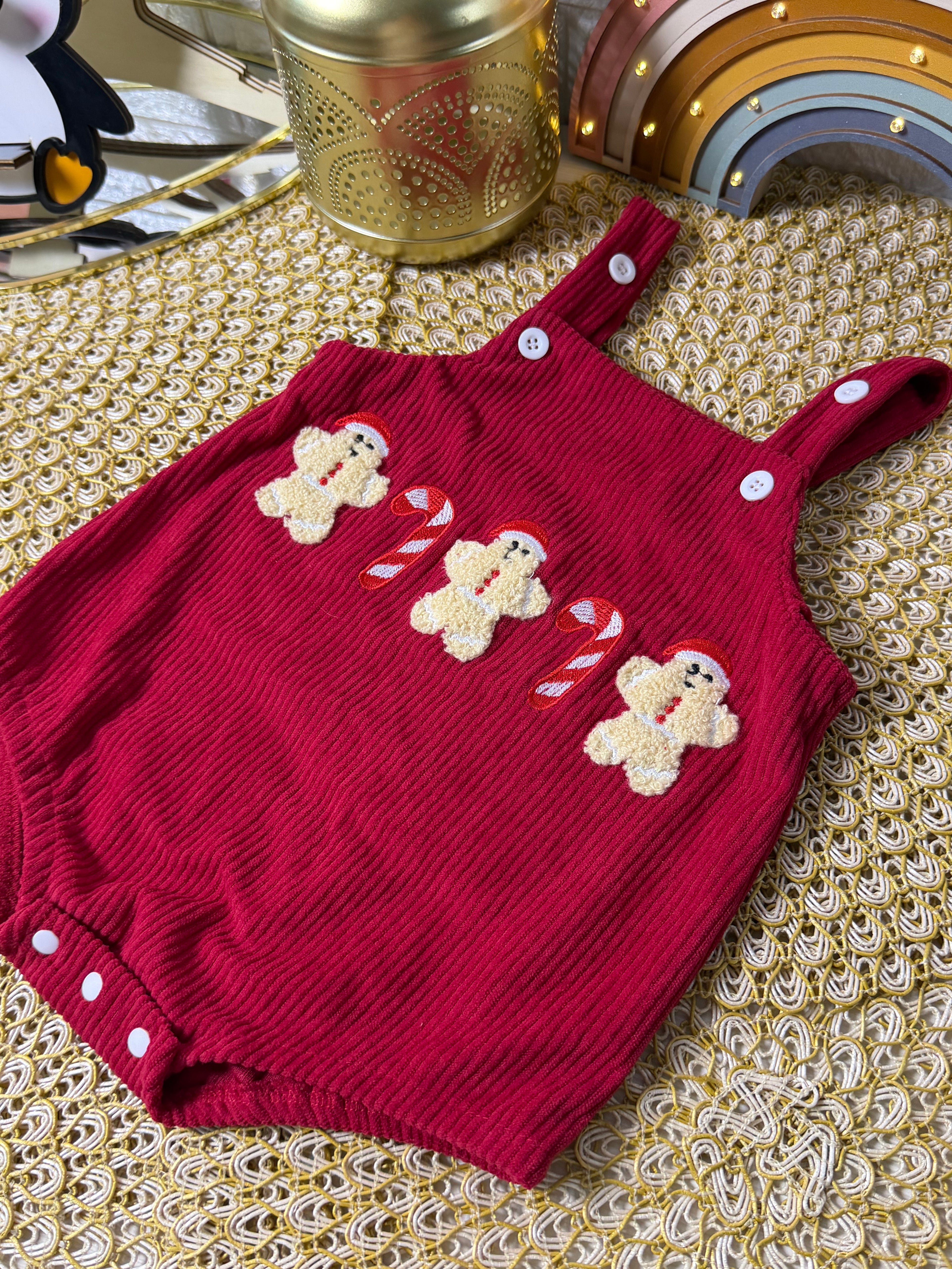 Pelele navideño rojo galletita
