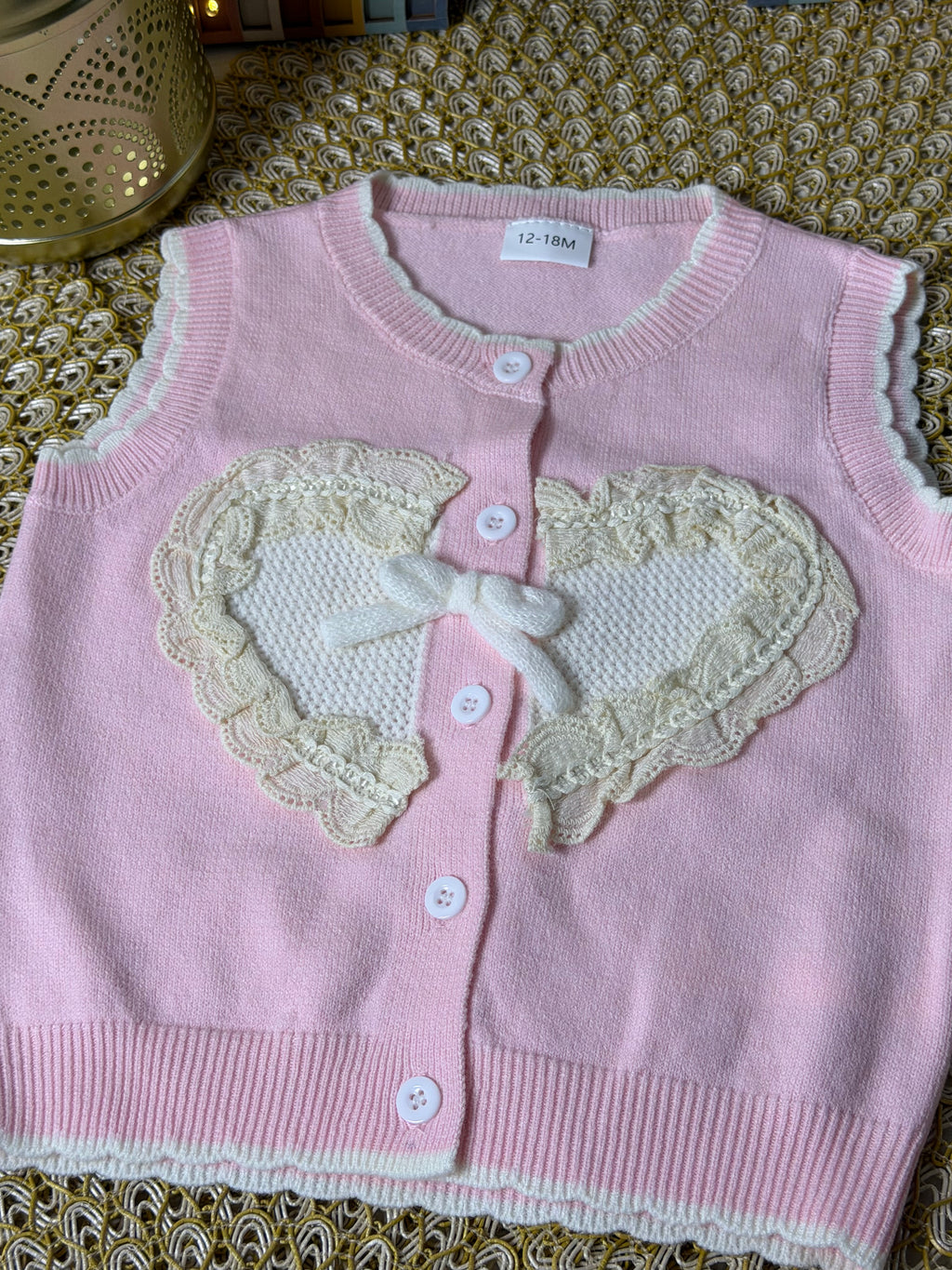 Chaleco rosa corazón