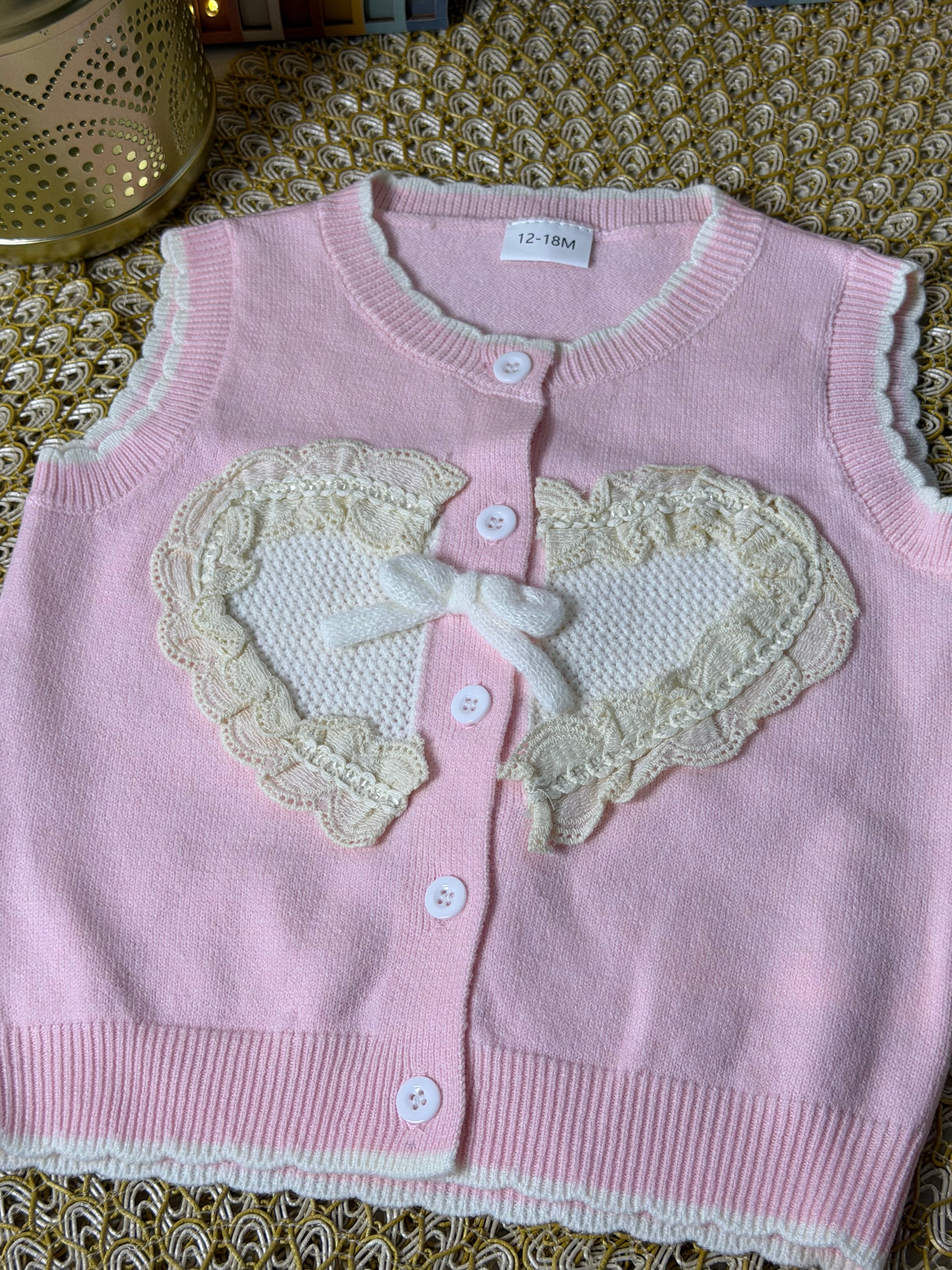 Chaleco rosa corazón