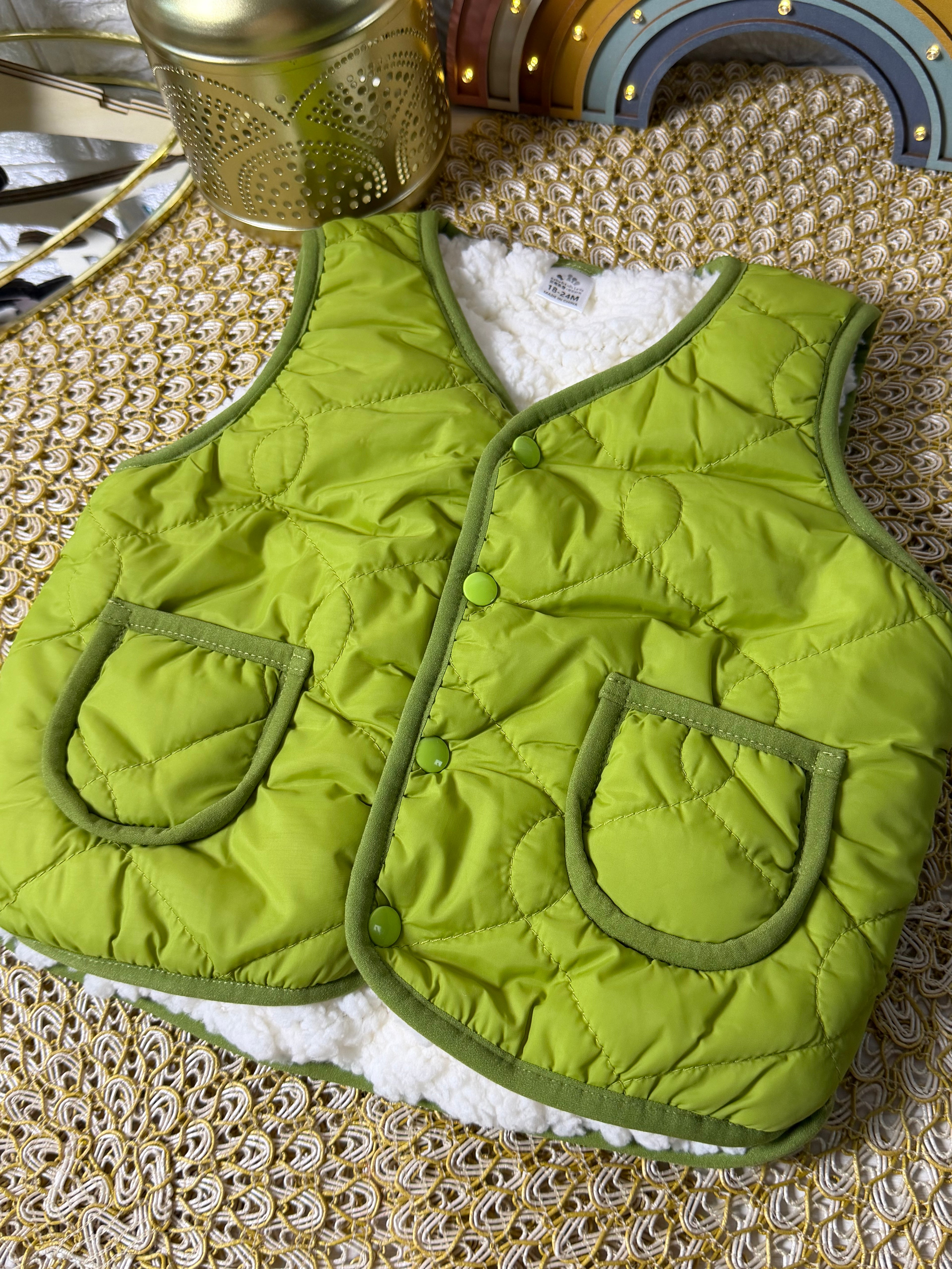 Chaqueta reversible verde unisex