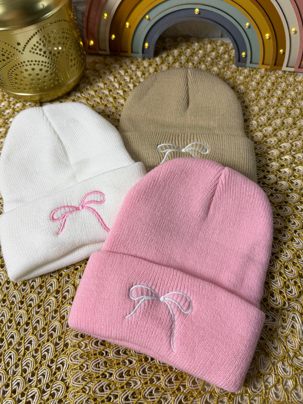 Gorro de punto lazo
