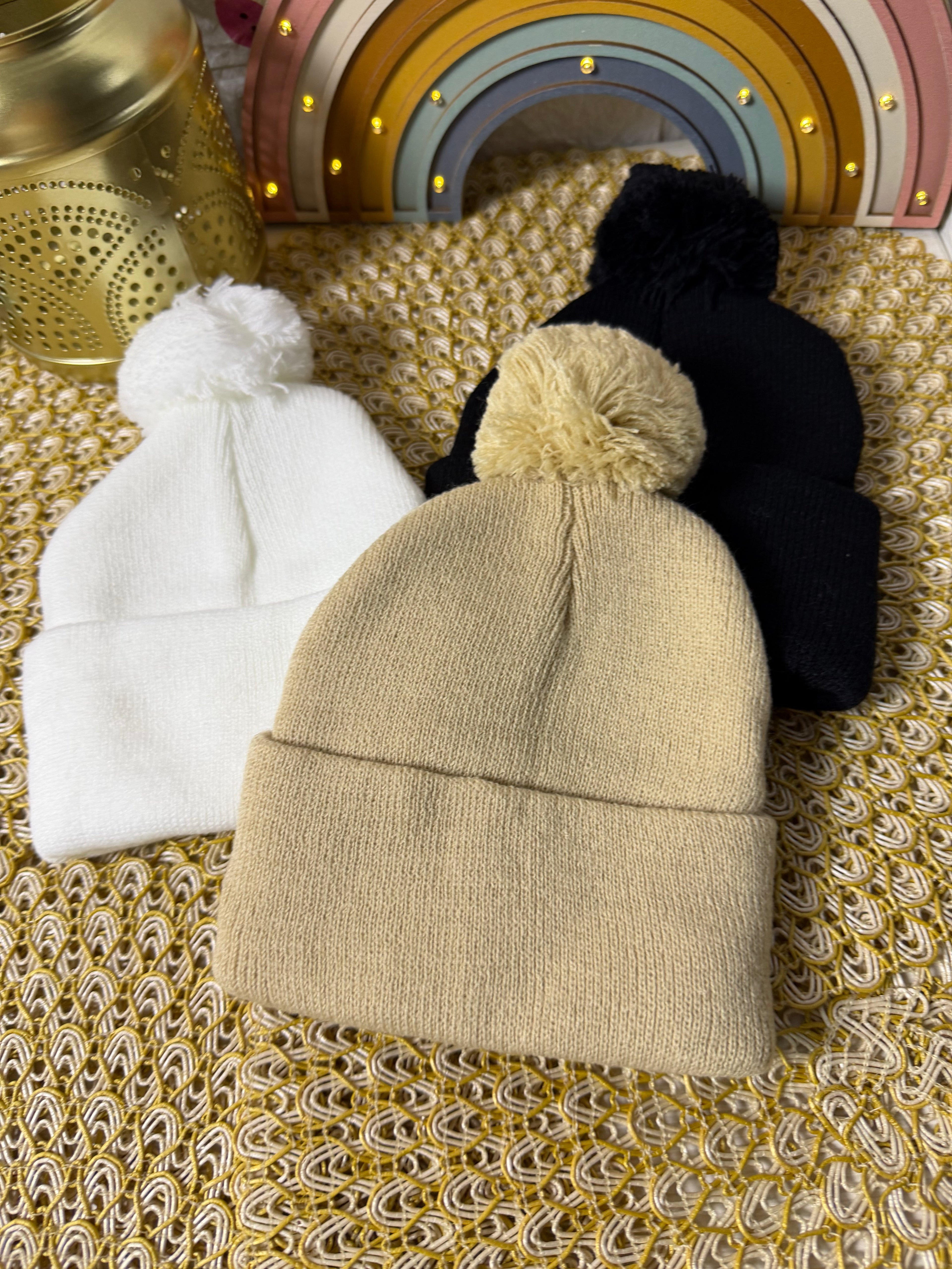 Gorro de punto una pomposa