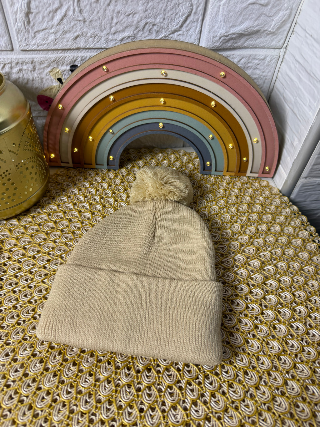 Gorro de punto una pomposa