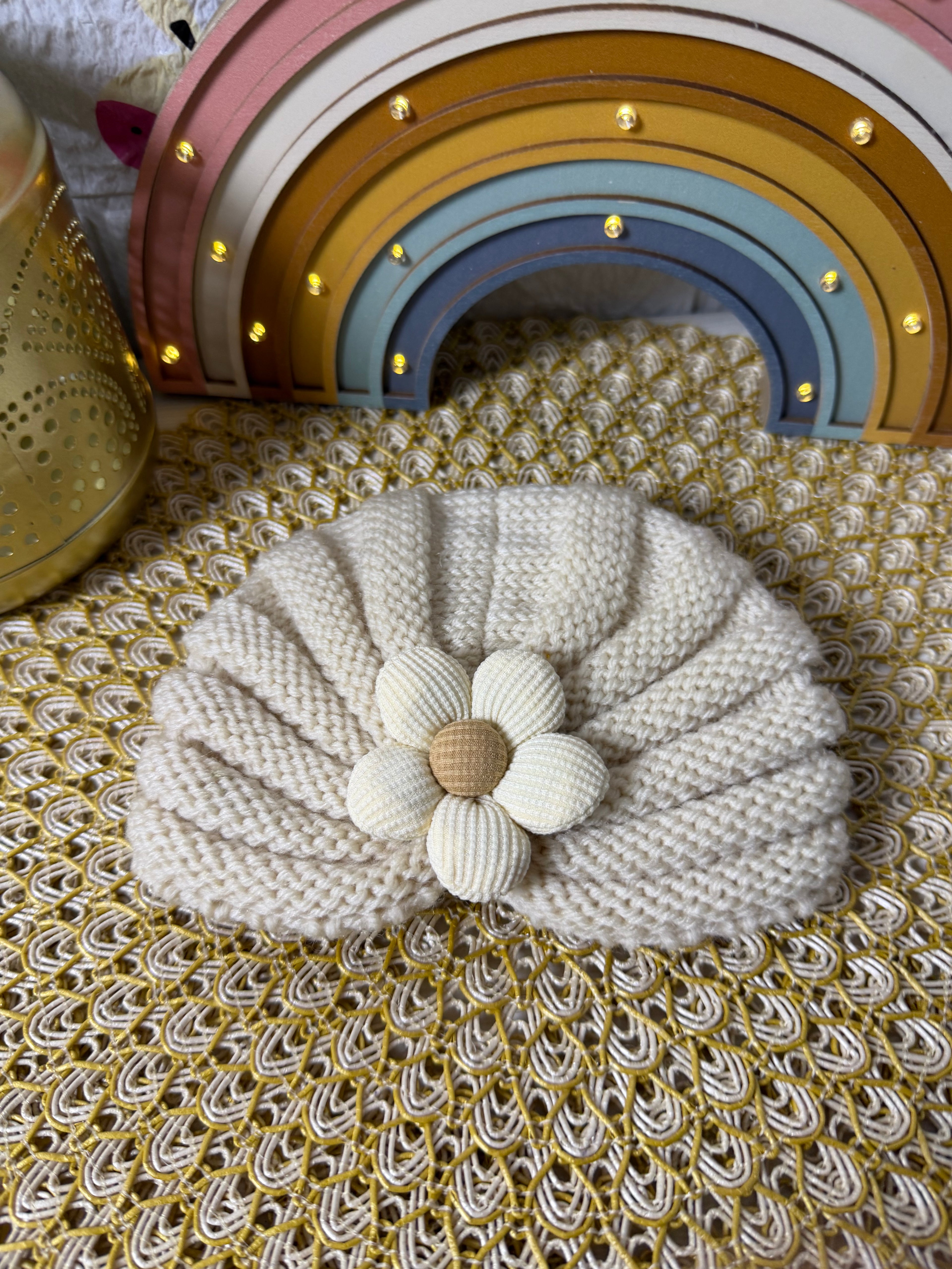 Turbante tejido flor