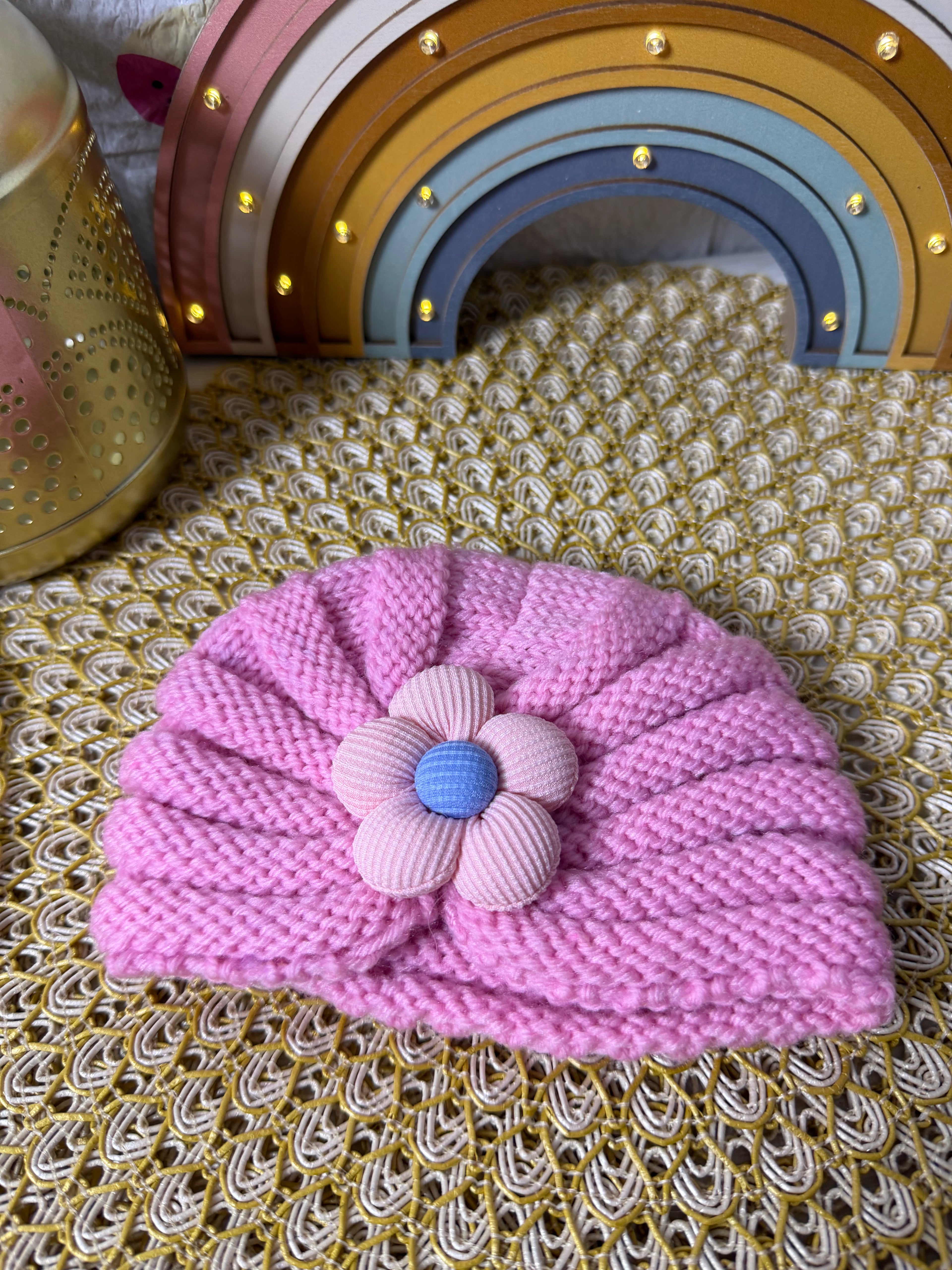 Turbante tejido flor