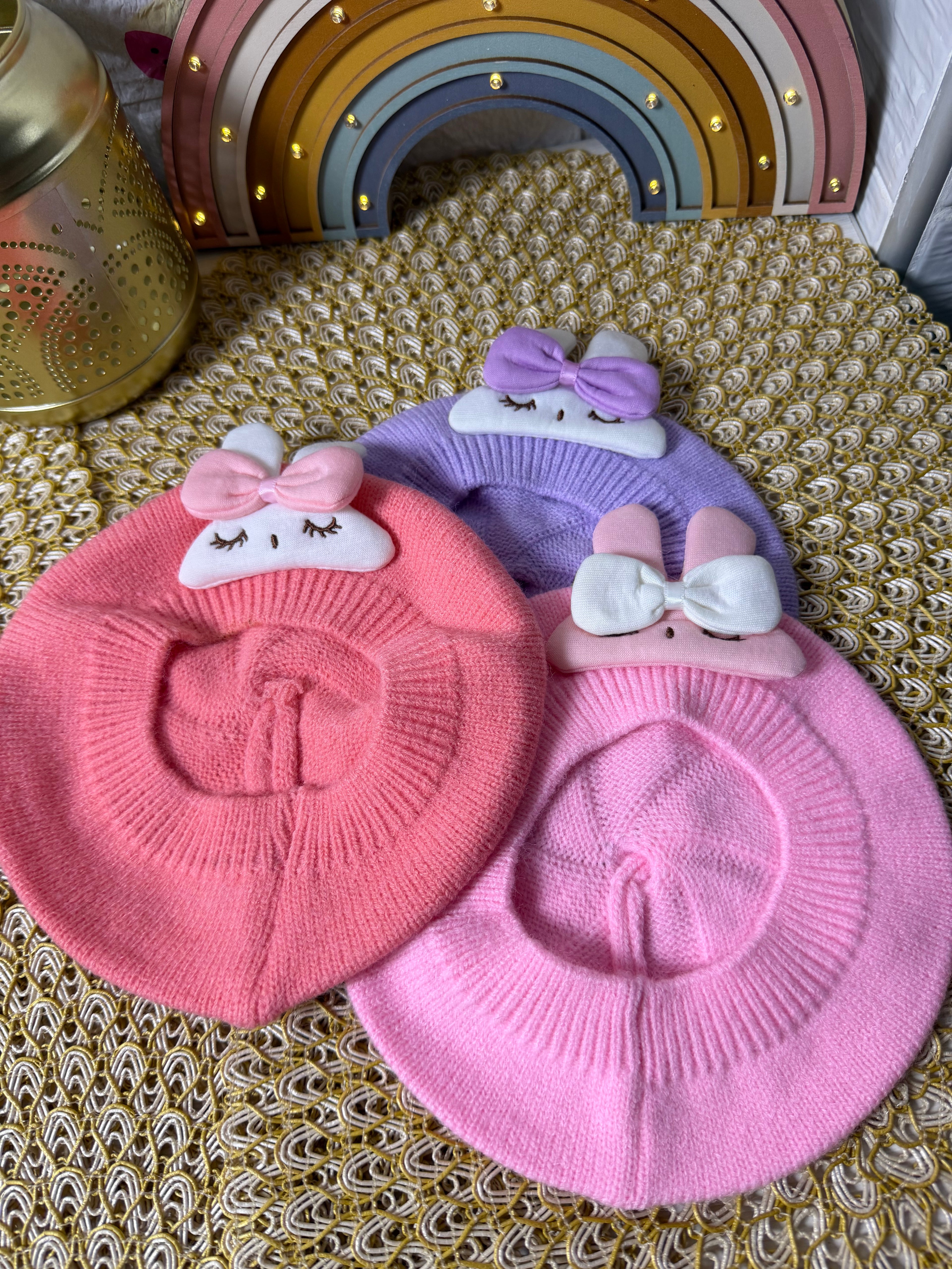 Boina de punto conejito
