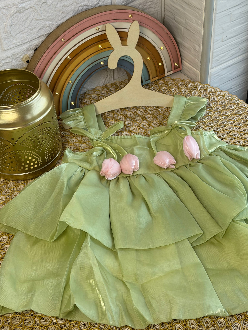 Vestido tulipanes brillosa