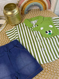 Conjunto 2 piezas verde a rayas