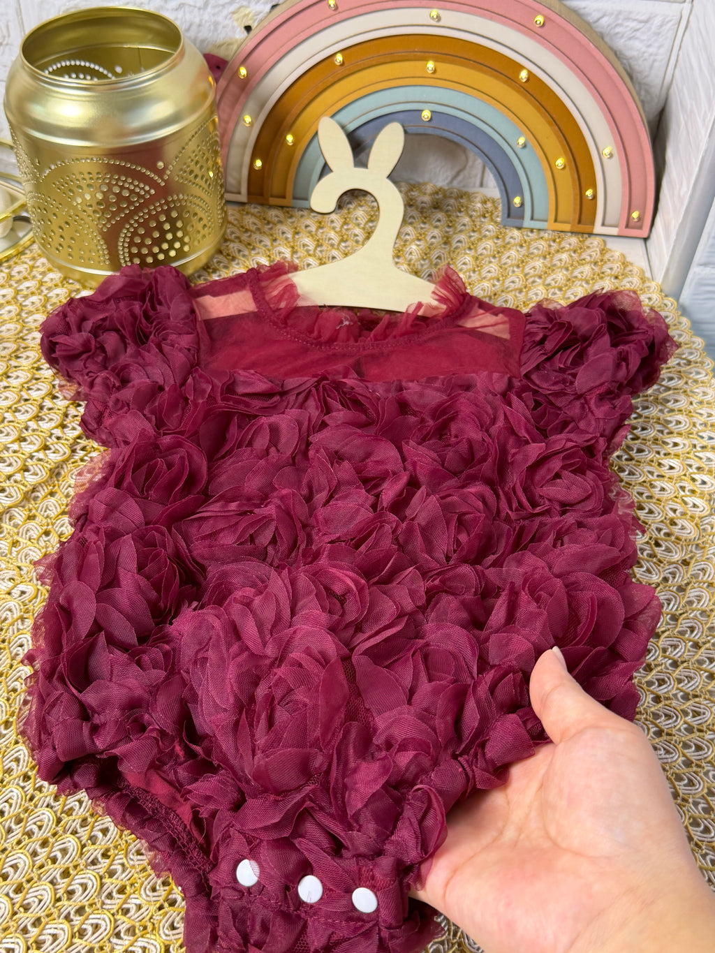 Body rojo vino diseños rosas