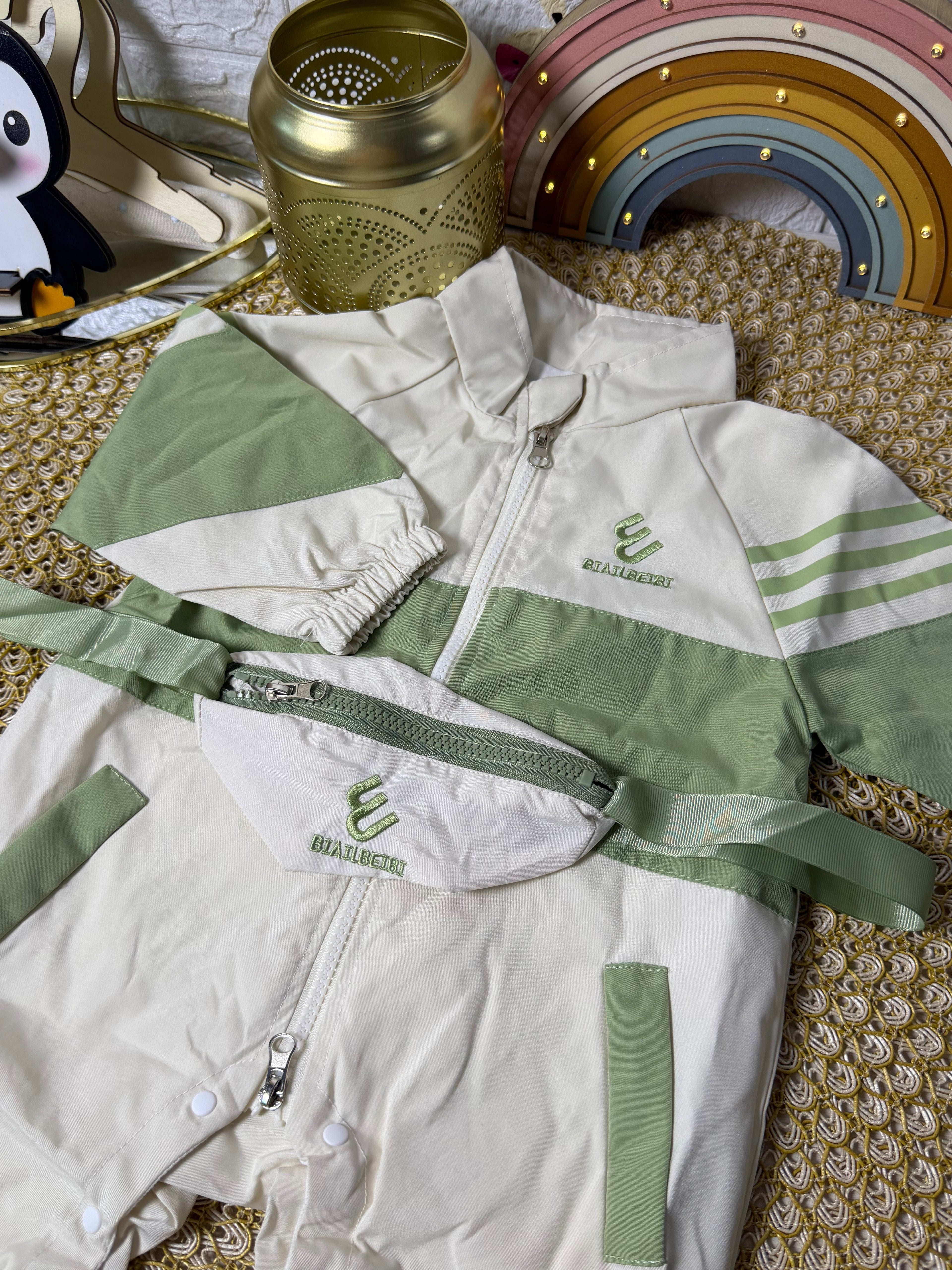 Enterizo crema con verde