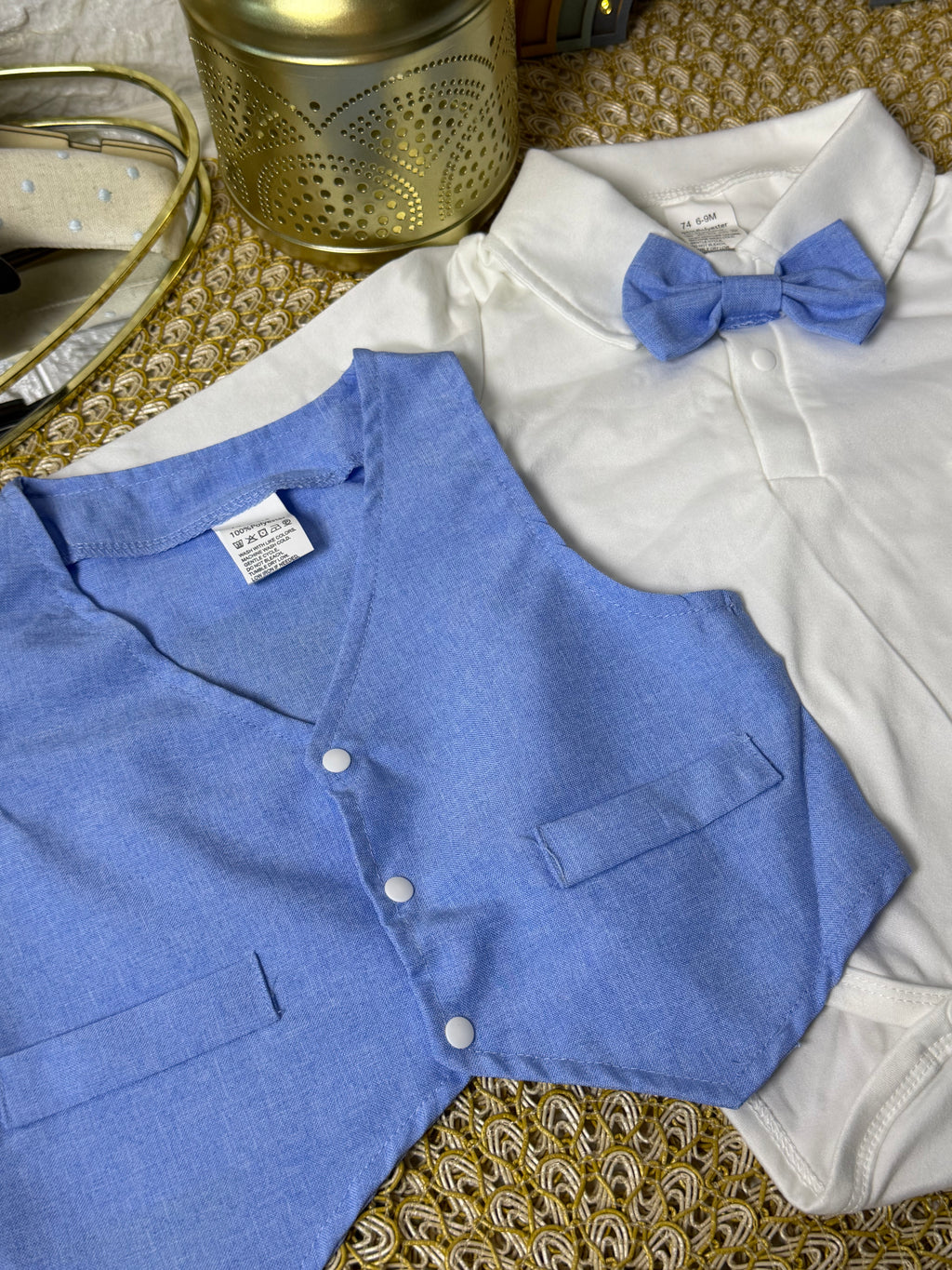 Conjunto 3 piezas celeste elegante