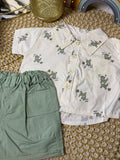 Conjunto 2 piezas verde dinosaurio