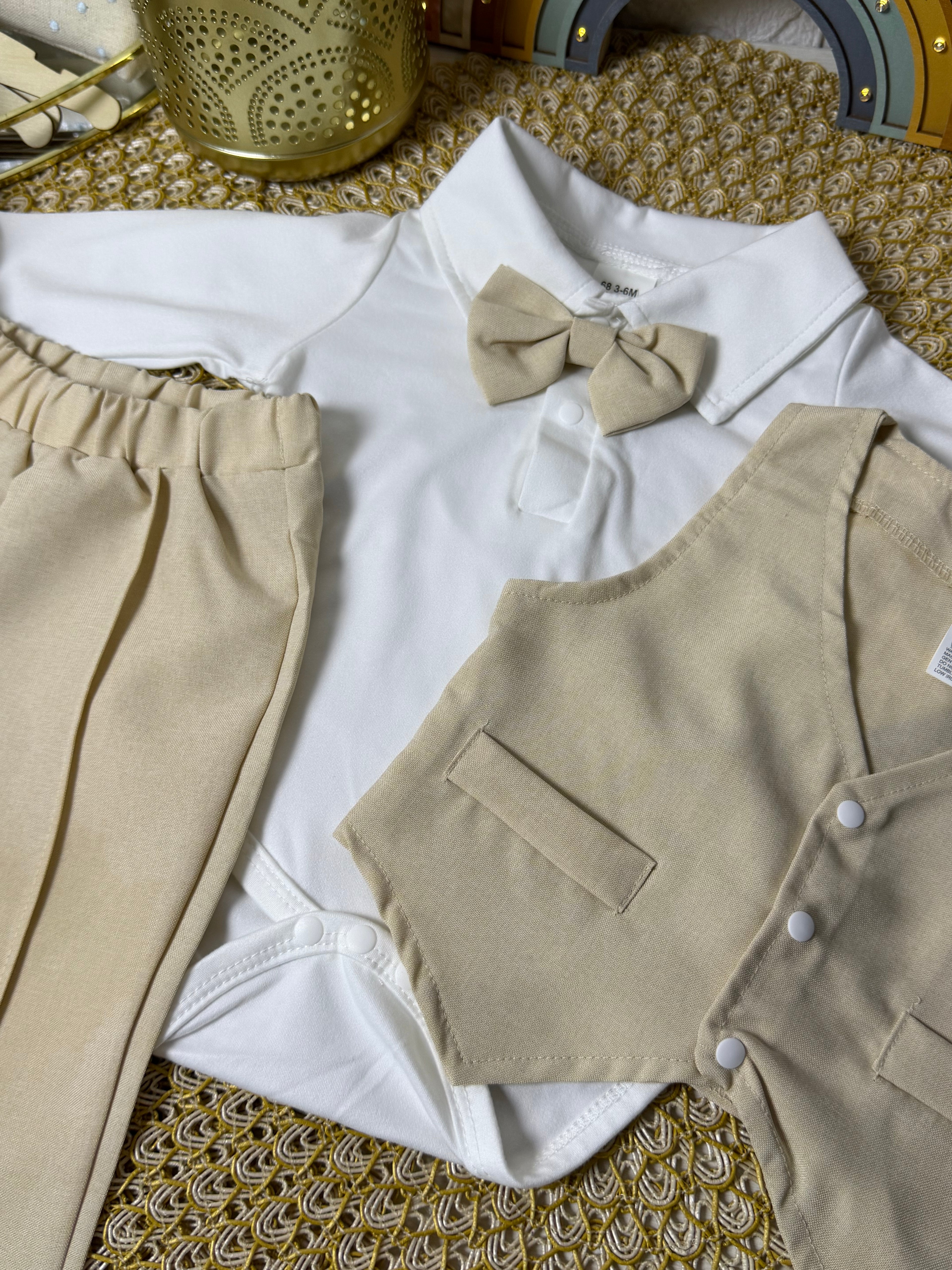 Conjunto 3 piezas beige elegante