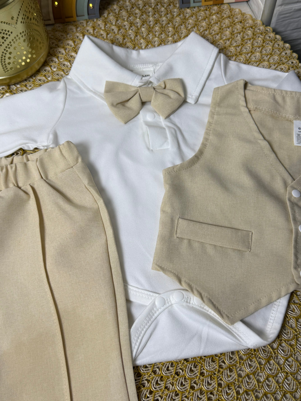 Conjunto 3 piezas beige elegante