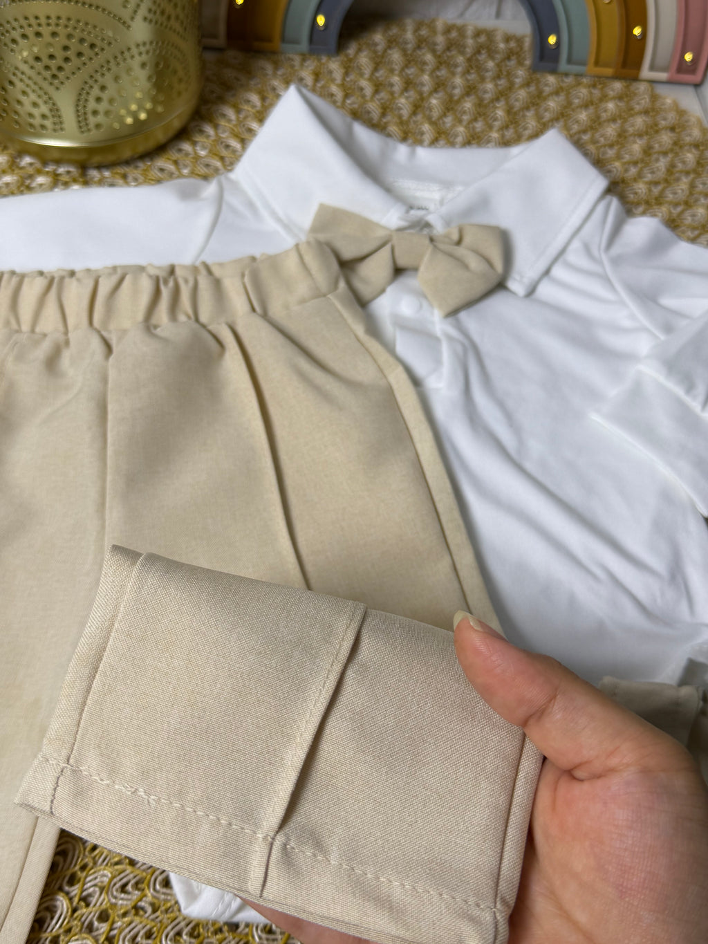 Conjunto 3 piezas beige elegante
